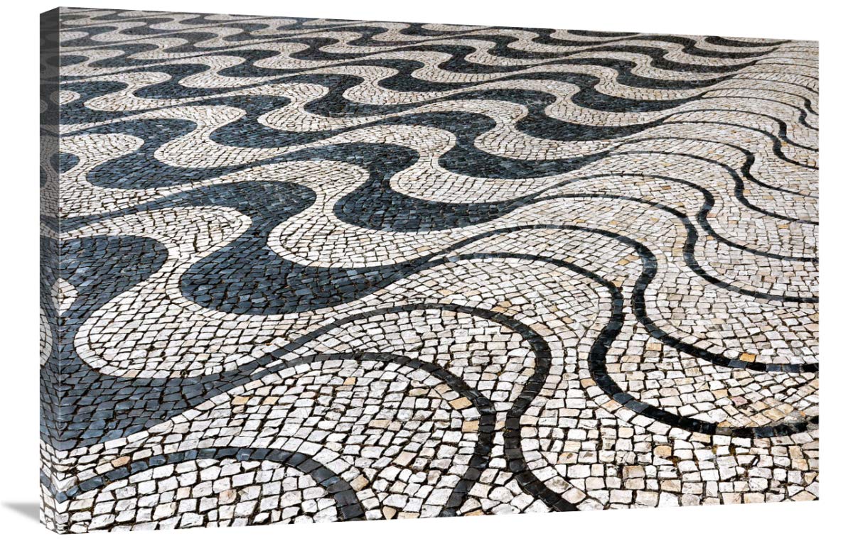 36 Inch Tile Waves Art Print by Vic Schendel - Modern Coastal Wall Decor for Living Room, Bedroom & Office