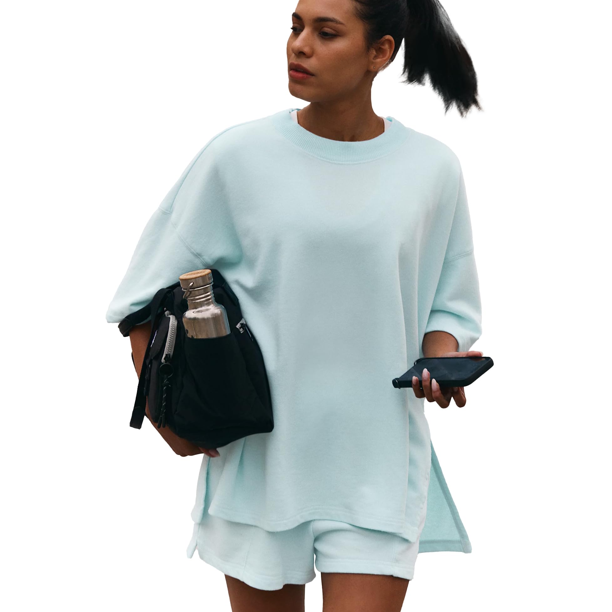 Women's Plus Size 2-Piece Lounge Set - Short Sleeve Cute Top & Shorts | Summer Maternity Pajama Set | Cozy Loungewear for Home, Pregnancy & Relaxation