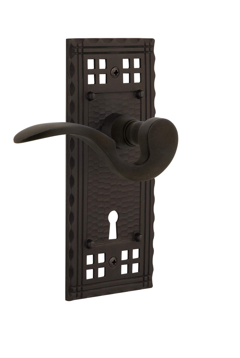 Nostalgic Warehouse Craftsman Style Privacy Door Lever with Keyhole - Oil Rubbed Bronze Finish | Perfect for Bedroom, Bathroom & Interior Doors
