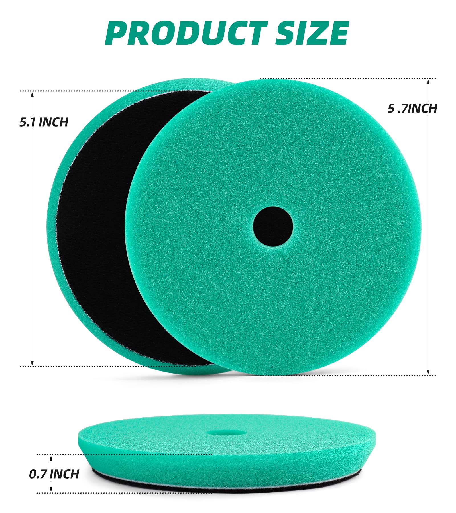 3pcs 5 Inch Hook and Loop Polishing Pads - 5'' Foam Buffing Pads for Car Detailing, Compounding, Polishing & Waxing - Compatible with 5'' Backing Plate - Perfect for Auto Body Shine & DIY Car Care