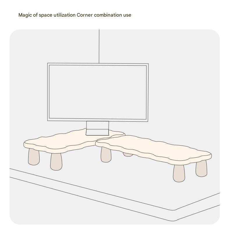 Premium Birch Solid Wood Computer Stand with Storage Shelf - Ergonomic Laptop & Monitor Riser for Home Office Desk Organization