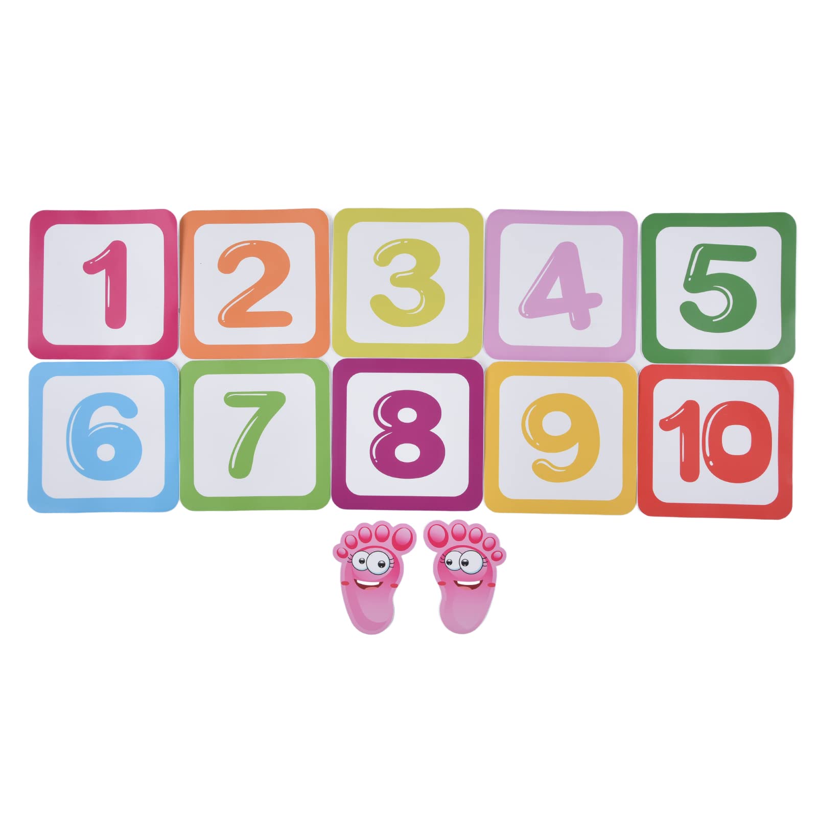 Classic Number Game Stickers - Eco-Friendly PVC Waterproof Floor Decals for Kids Playroom, Classroom & Outdoor Games