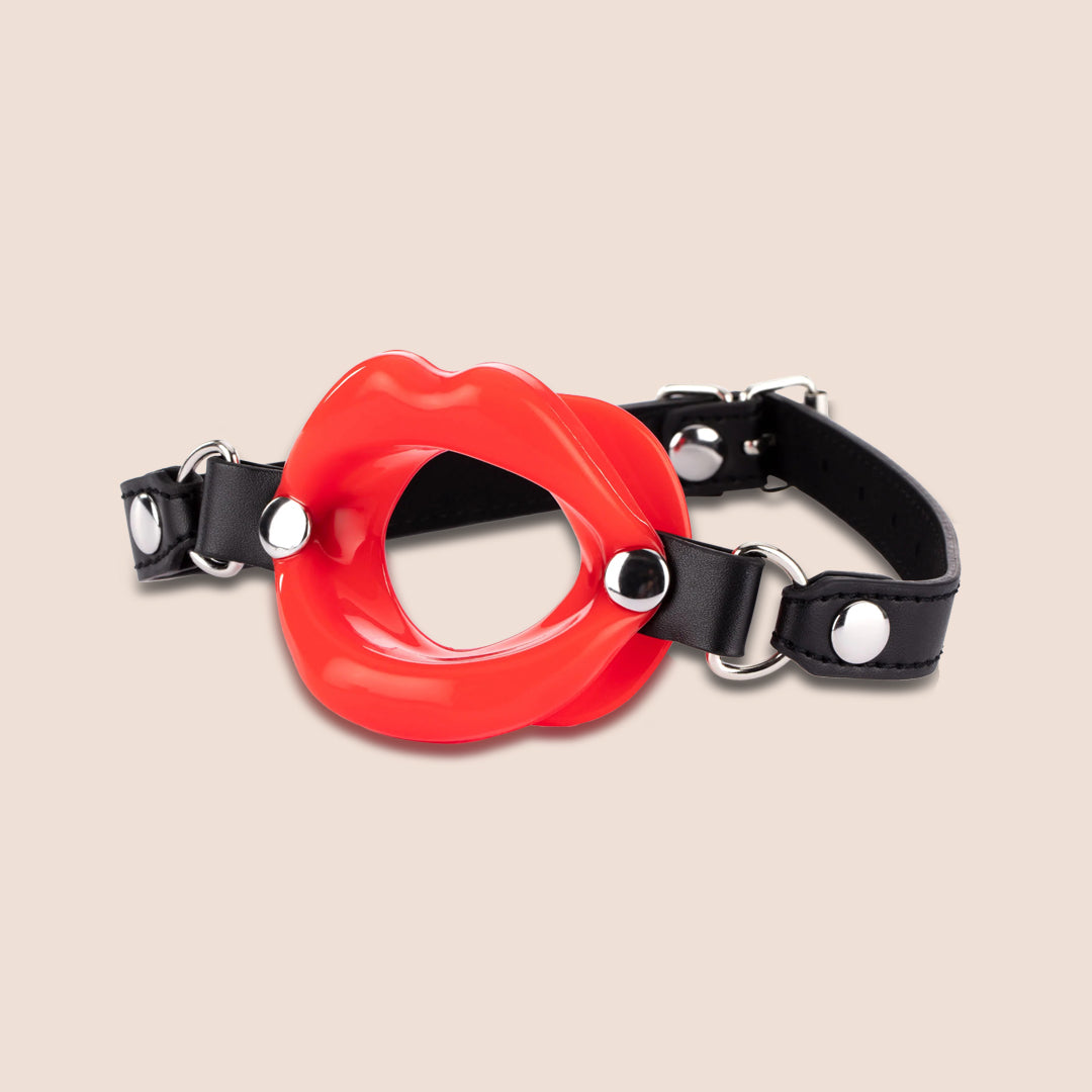 Sex & Mischief Adjustable Silicone Lips Mouth Gag - Breathable BDSM Restraint for Adults, Couples Play & Role-Playing Scenes