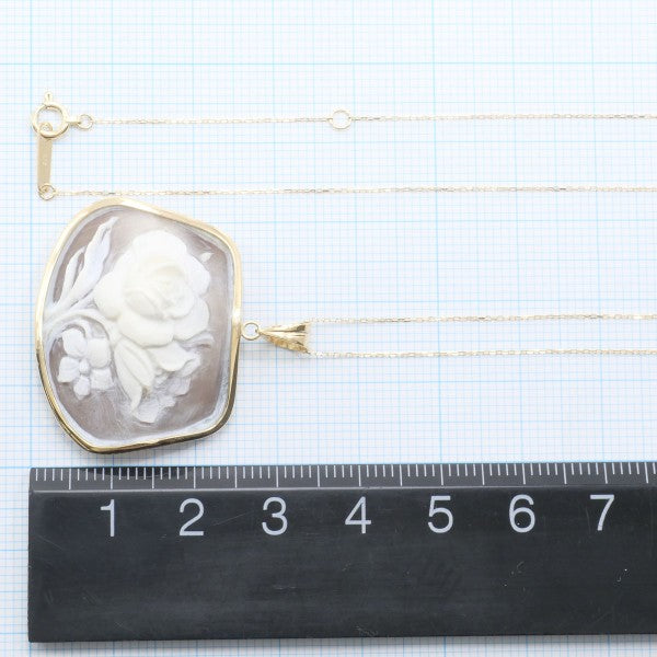 18K Yellow Gold Shell Cameo Necklace - Vintage Italian Cameo Pendant Jewelry for Women - Perfect Gift for Birthday, Anniversary & Special Occasions