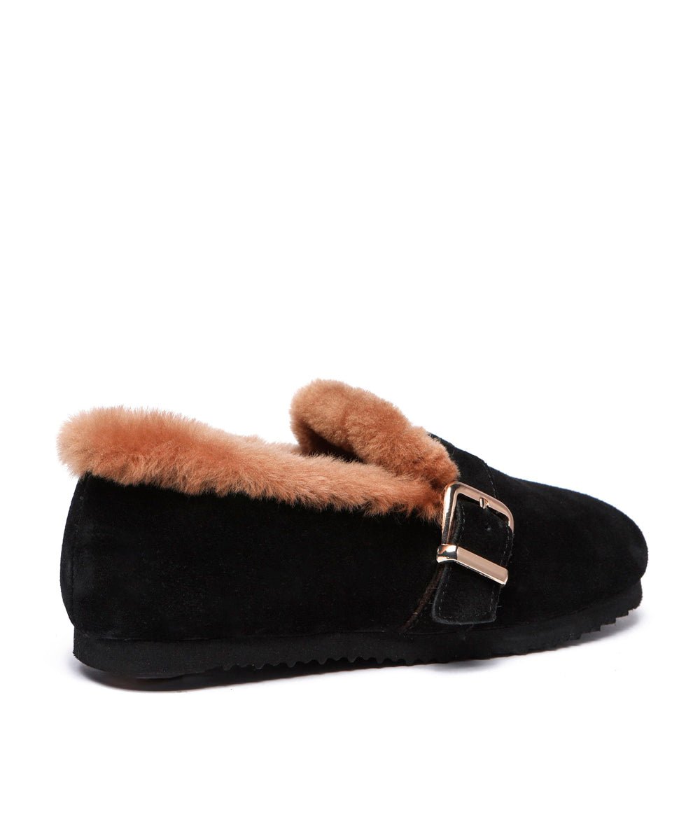 Women's UGG Monica Loafers - Comfortable Suede Slip-On Shoes with Sheepskin Lining for Casual Wear, Office & Travel