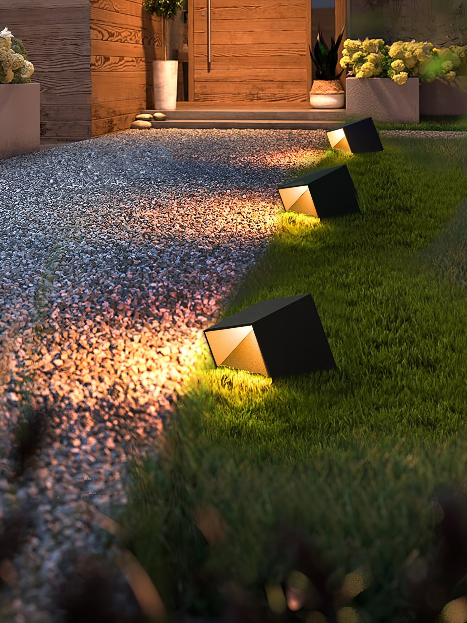Solar Powered LED Cube Garden Lights - Waterproof Outdoor Landscape Lighting for Patio, Yard, Pathway, Deck (Set of 6) | Perfect for Backyard Decor, Garden Accent & Evening Ambiance