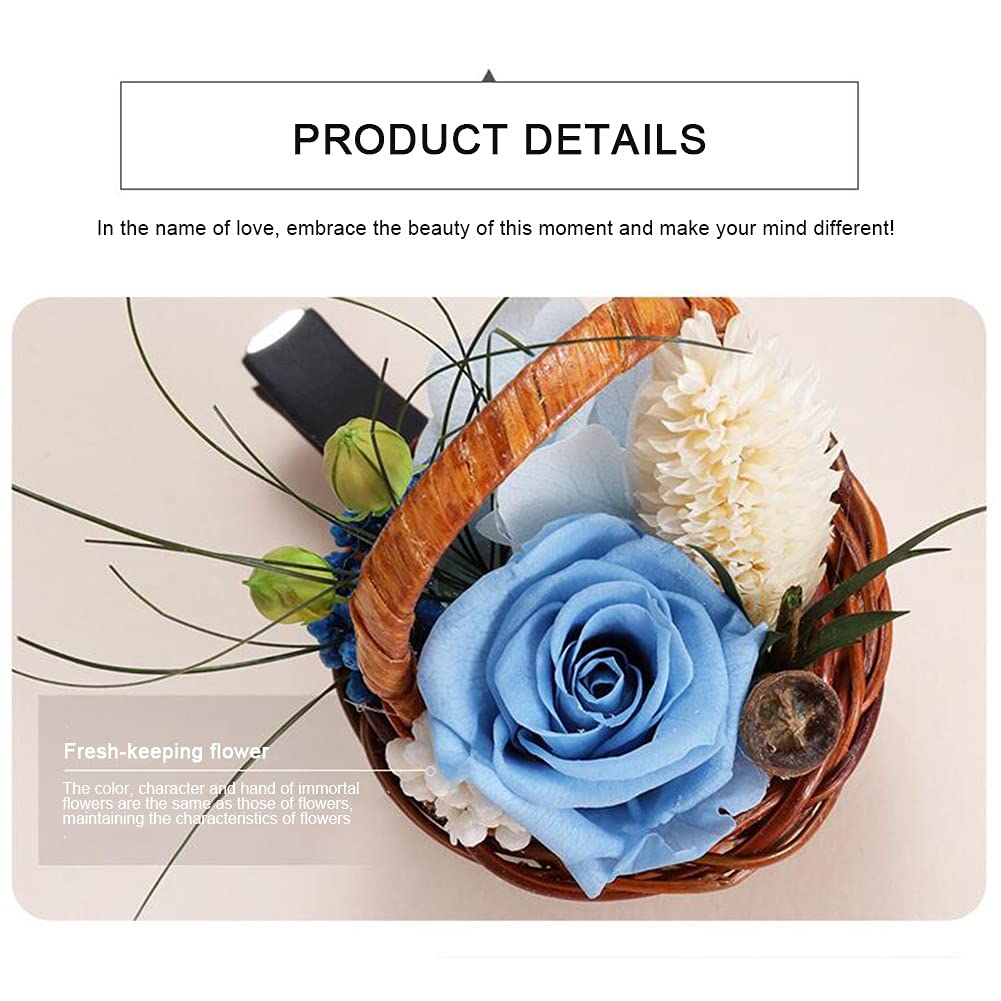 Universal Car Air Vent Flower Basket Clip - Everlasting Rose Dried Flower Decor for Auto Interior | Perfect for Valentine's Day Gifts, Wedding Decor & Car Accessories