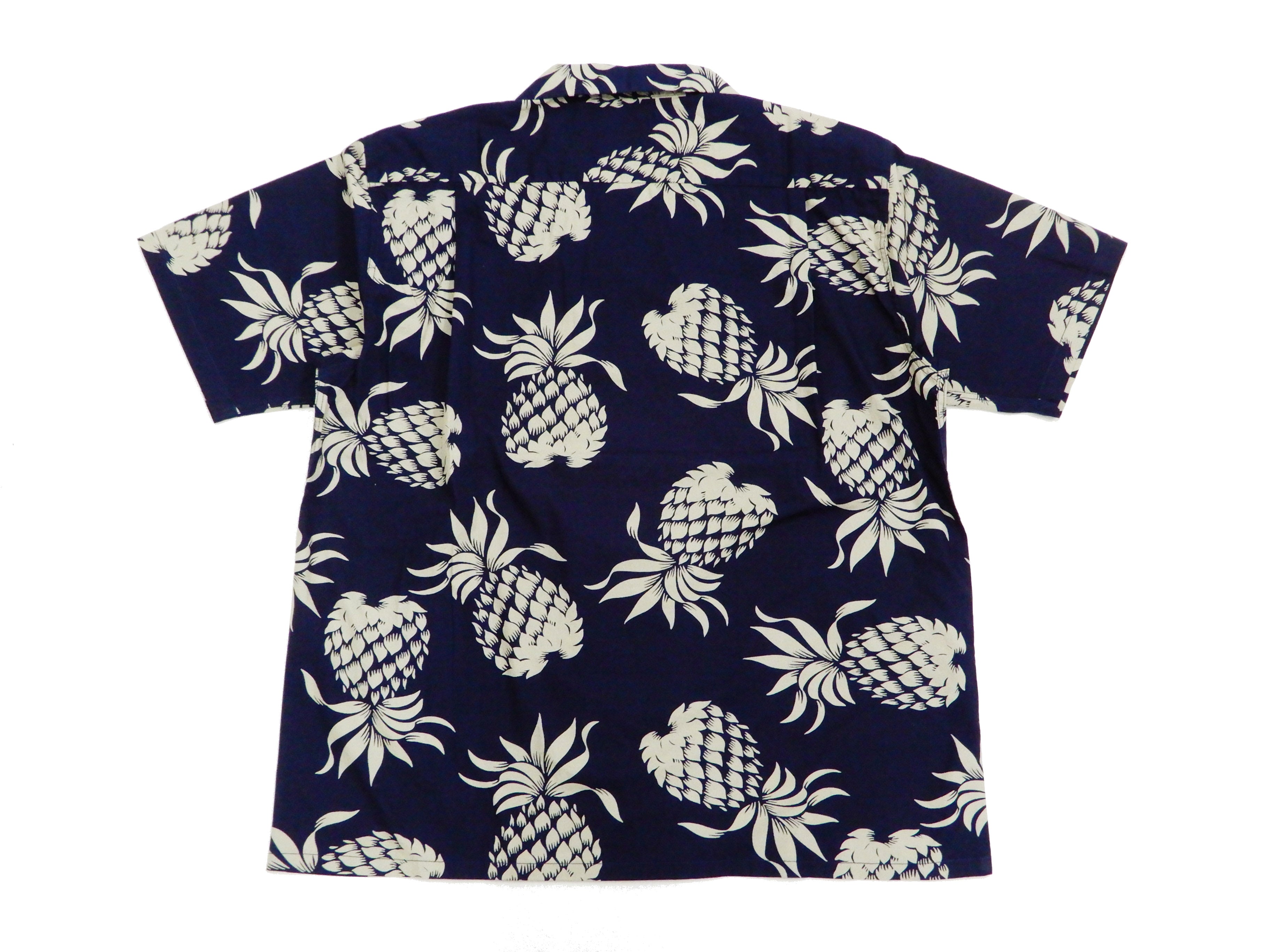 Duke Kahanamoku Men's Hawaiian Shirt - 100% Cotton Short Sleeve Aloha Shirt with Pineapple Print, Casual Summer Beach Shirt DK37811 Navy Blue - Perfect for Luau Parties, Vacations & Tropical Getaways