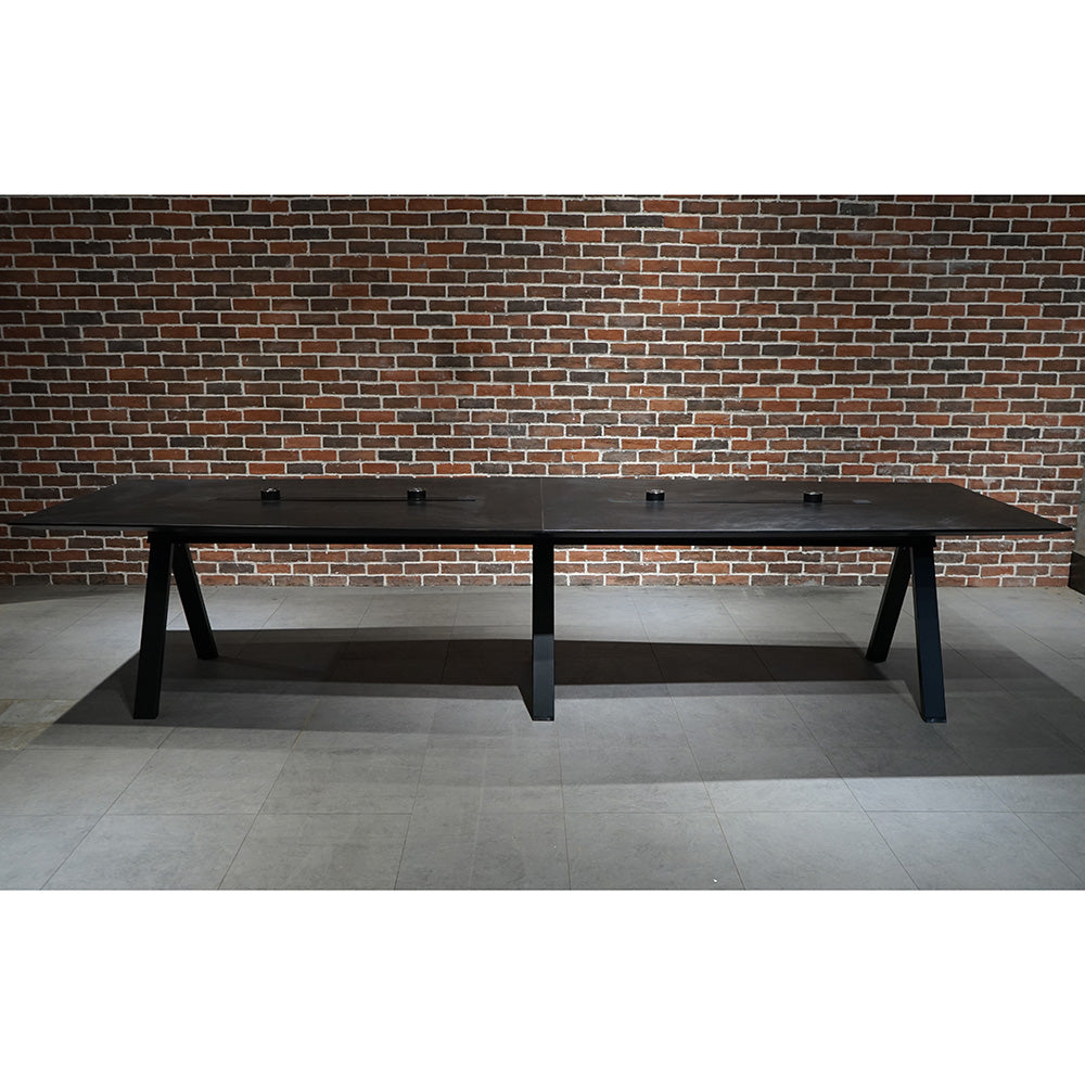 Premium DOLAN 3.6M Black Concrete Conference Table - Modern Boardroom Meeting Table for Office, Executive Meetings & Professional Workspaces
