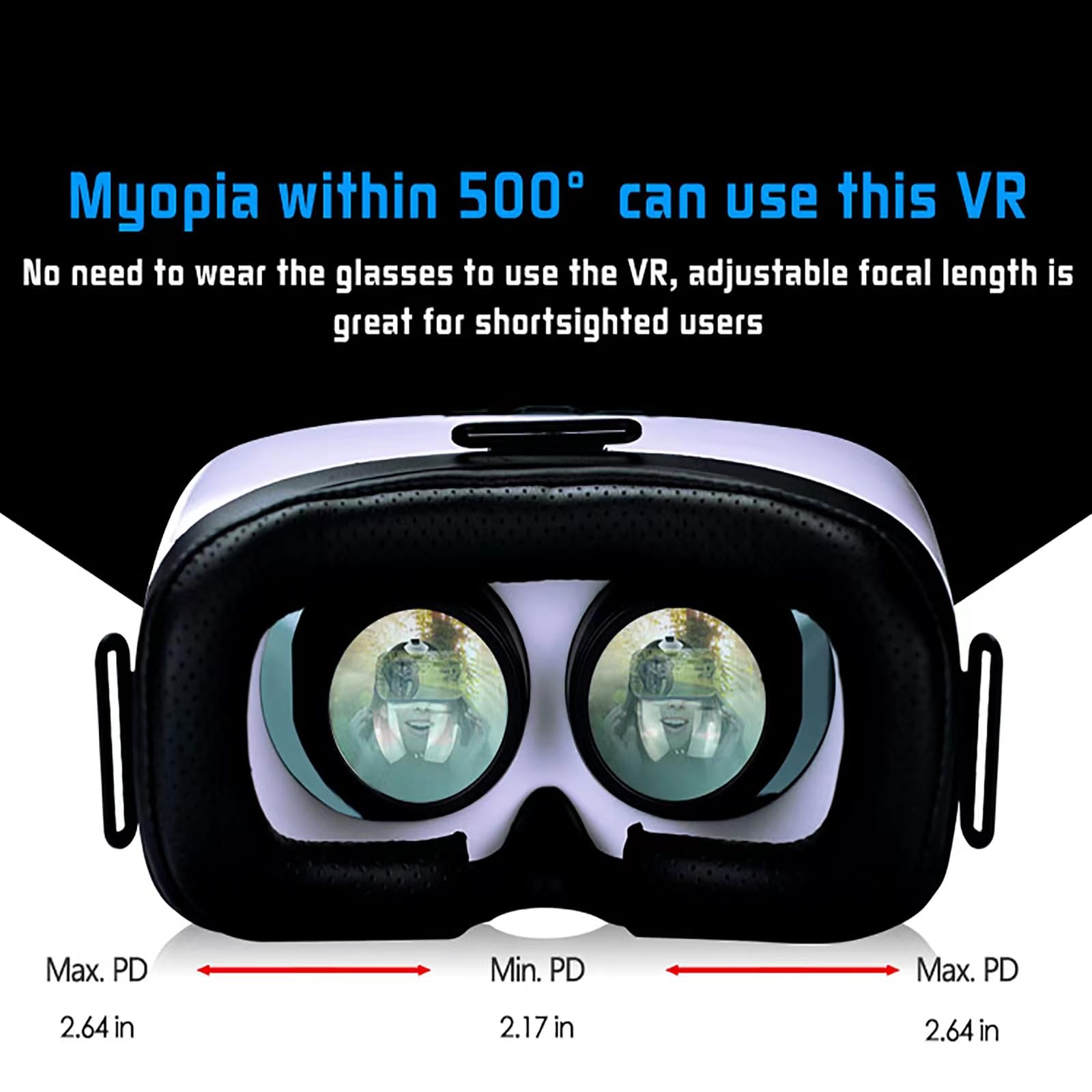 VR Headset for Smartphones - Compatible with iPhone, Samsung & Android Devices | 3D Virtual Reality Goggles for Kids & Adults | HD Anti-Blue Light Lenses (Fits 4.5-6.3in Screens) | Perfect for Gaming, Movies & Virtual Tours