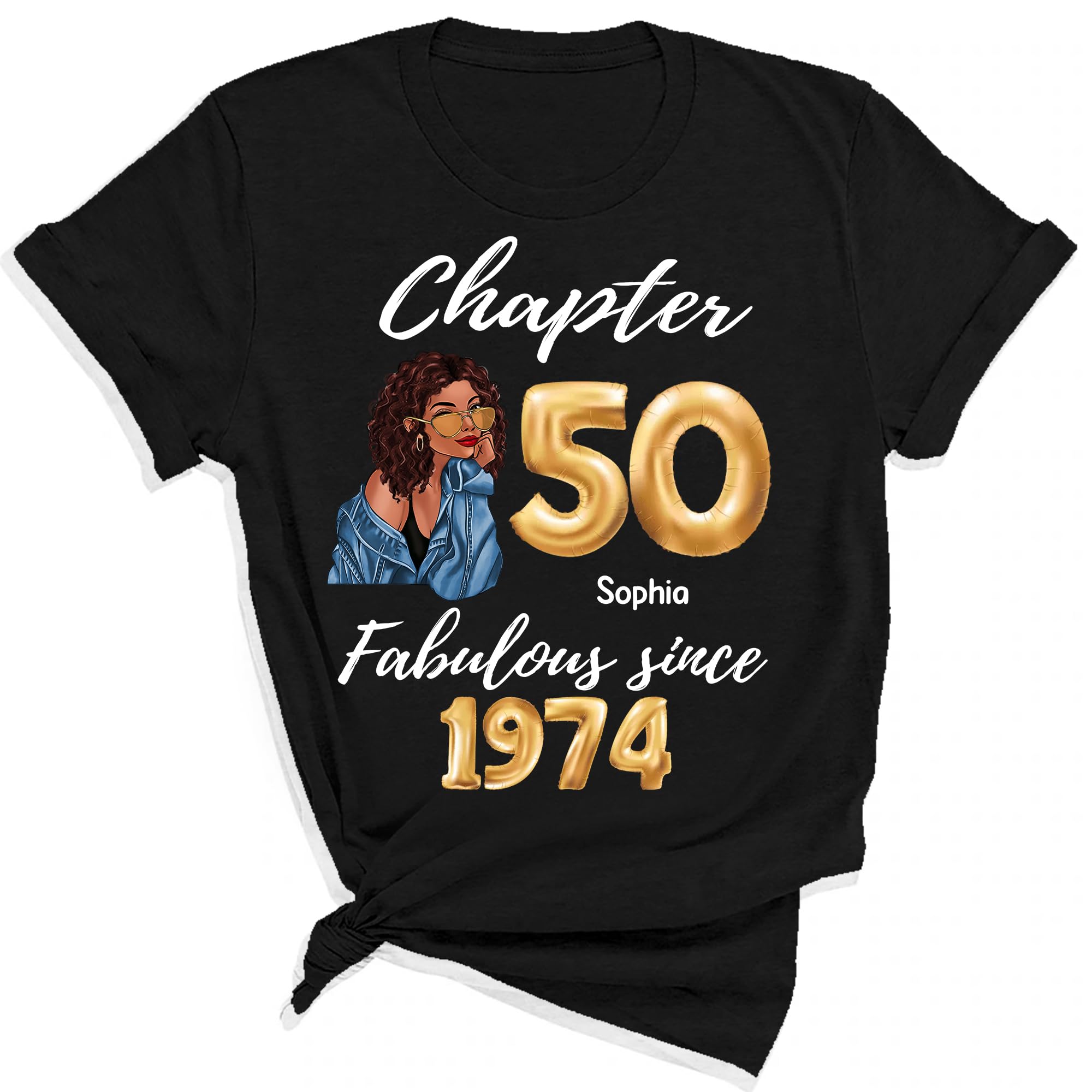 Vintage 1974 Custom 50th Birthday T-Shirts for Women - Funny 50th Birthday Gifts & Party Favors - Perfect for Birthday Celebrations, Surprise Gifts & Themed Parties