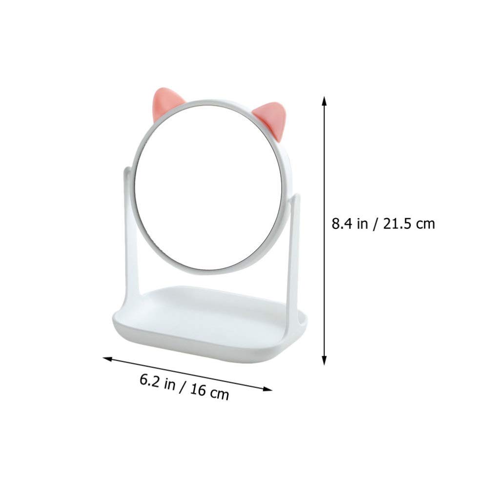 Cabilock Adjustable Folding Vanity Mirror with Storage Tray - White Wooden Desktop Organizer for Dresser, Desk & Travel | Perfect for Makeup, Jewelry Storage & Home Decor
