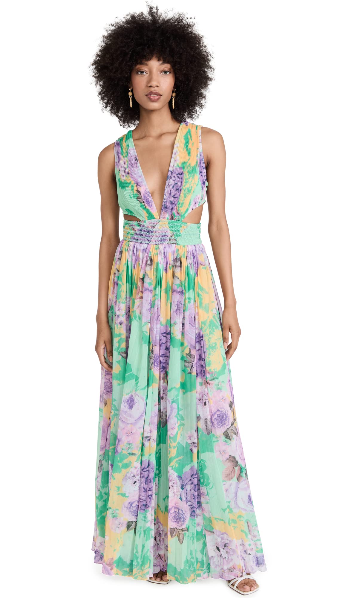 Elegant ROCOCO SAND Women's Long Chiffon Maxi Dress for Summer Beach Wedding & Party - Flowy Boho Evening Gown with Floral Print