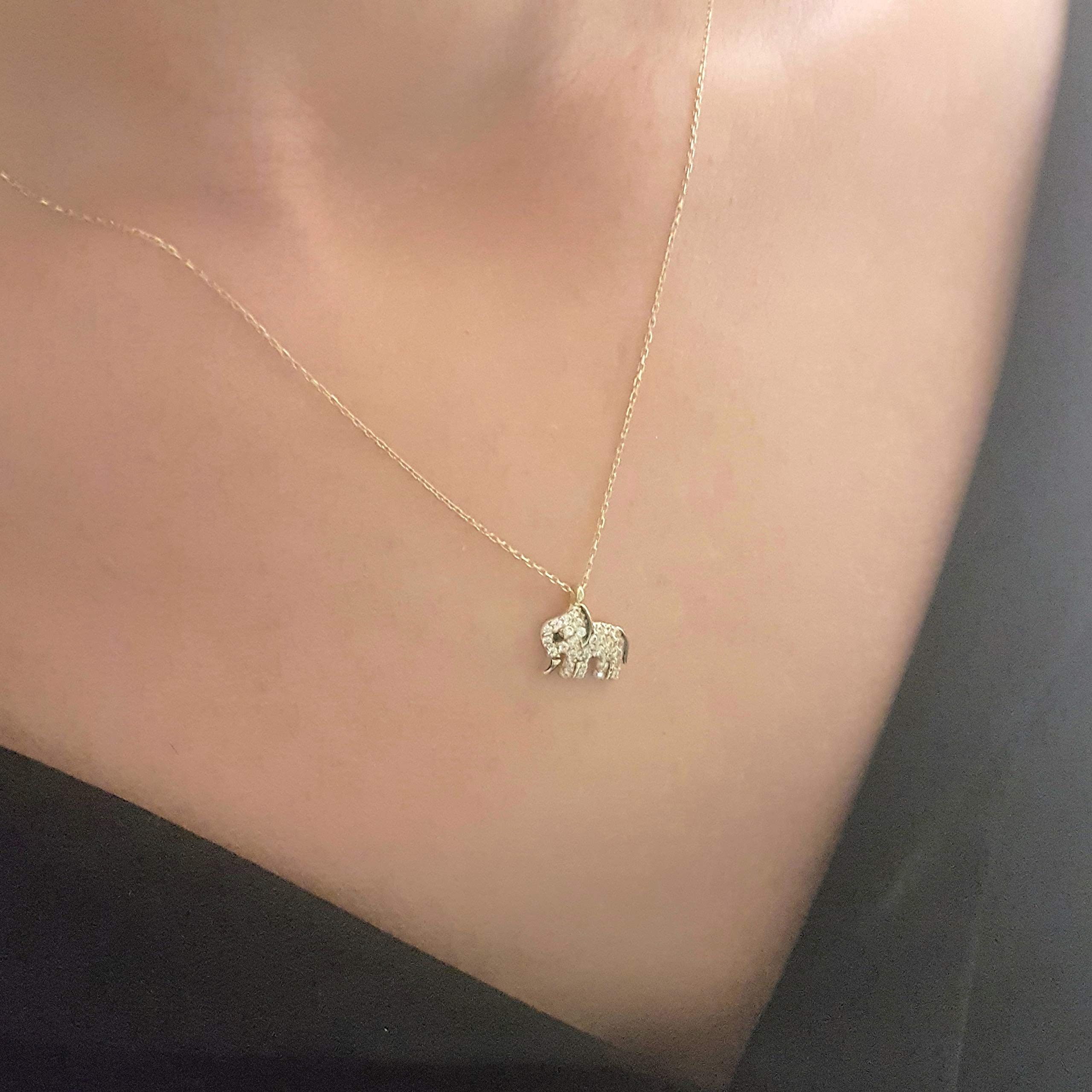 14K Solid Gold Elephant Pendant Necklace for Women - Elegant Jewelry Gift for Birthday, Anniversary & Valentine's Day | Spiritual Good Luck Charm | Perfect Present for Girlfriend, Wife & Daughter | Ideal for Everyday Wear, Special Occasions & Gift Giving