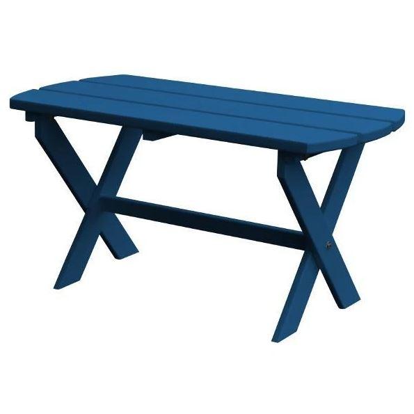 A & L Furniture Poly Folding Oval Coffee Table - Lightweight Portable End Table for Living Room, Patio, or Small Spaces - Perfect for Apartments, Dorms, and Outdoor Use