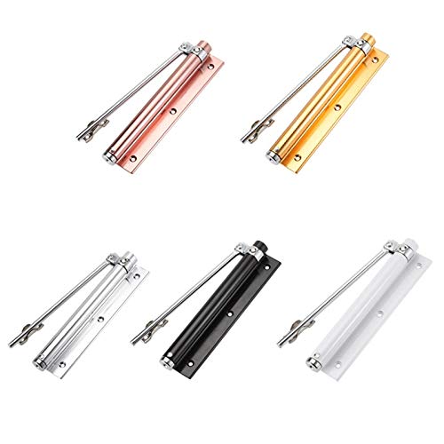 Self-Closing Cabinet Hinges - Automatic Door Hinge with Silent Rebound, No Slotting or Punching Required - Champagne Finish - Perfect for Kitchen Cabinets, Wardrobes & Furniture Doors