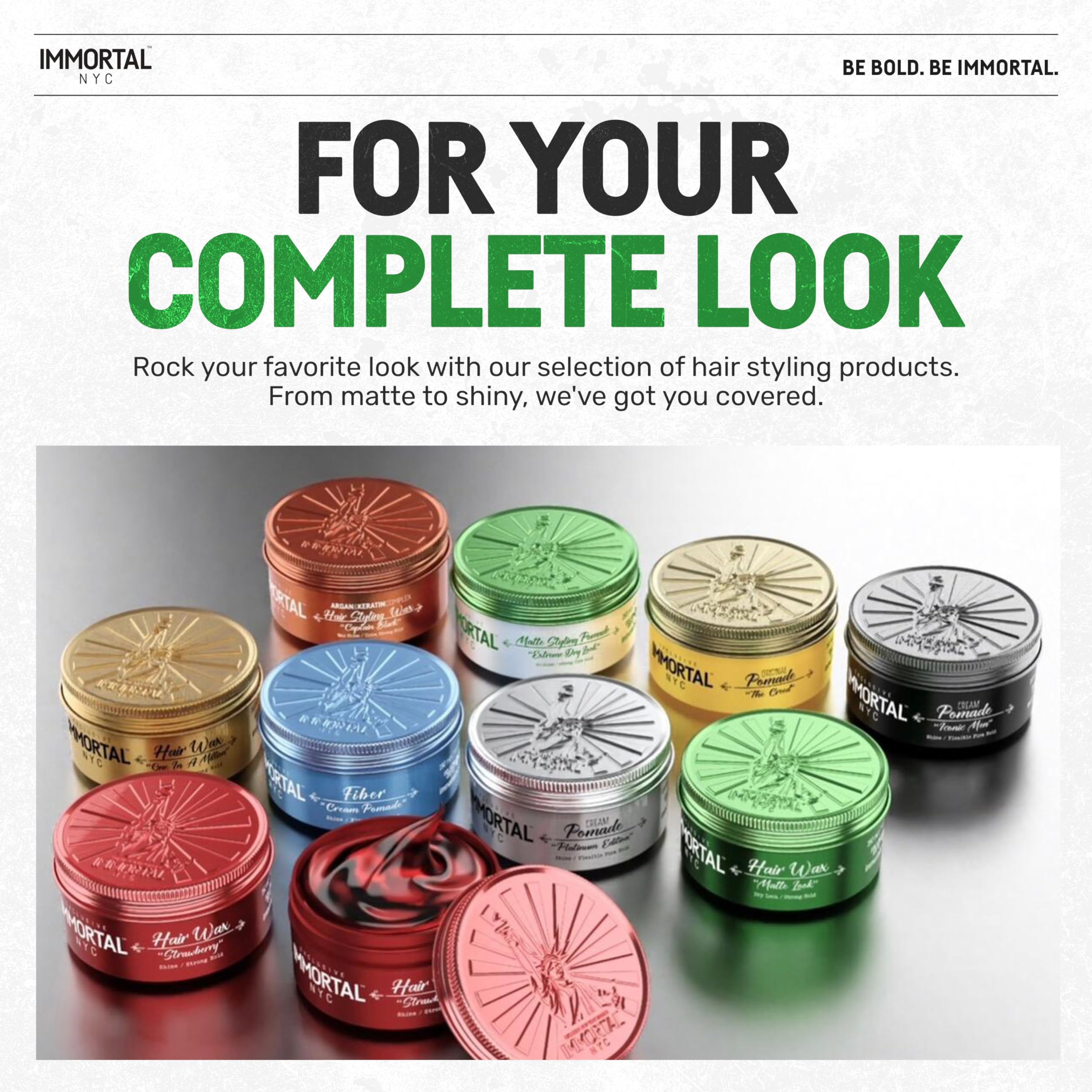 Immortal NYC Matte Look Hair Wax – Strong Hold, Matte Finish & Natural Look for Extra Volume & All-Day Control | Easy Wash Out | Perfect for Styling, Texturizing & Everyday Grooming