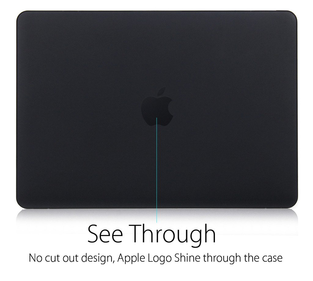 UESWILL Matte Hard Shell Case Cover for MacBook 12 inch Retina Display (Model A1534) - Soft Touch Protective Laptop Case with Microfiber Cleaning Cloth - Perfect for Work, Travel & School - Black