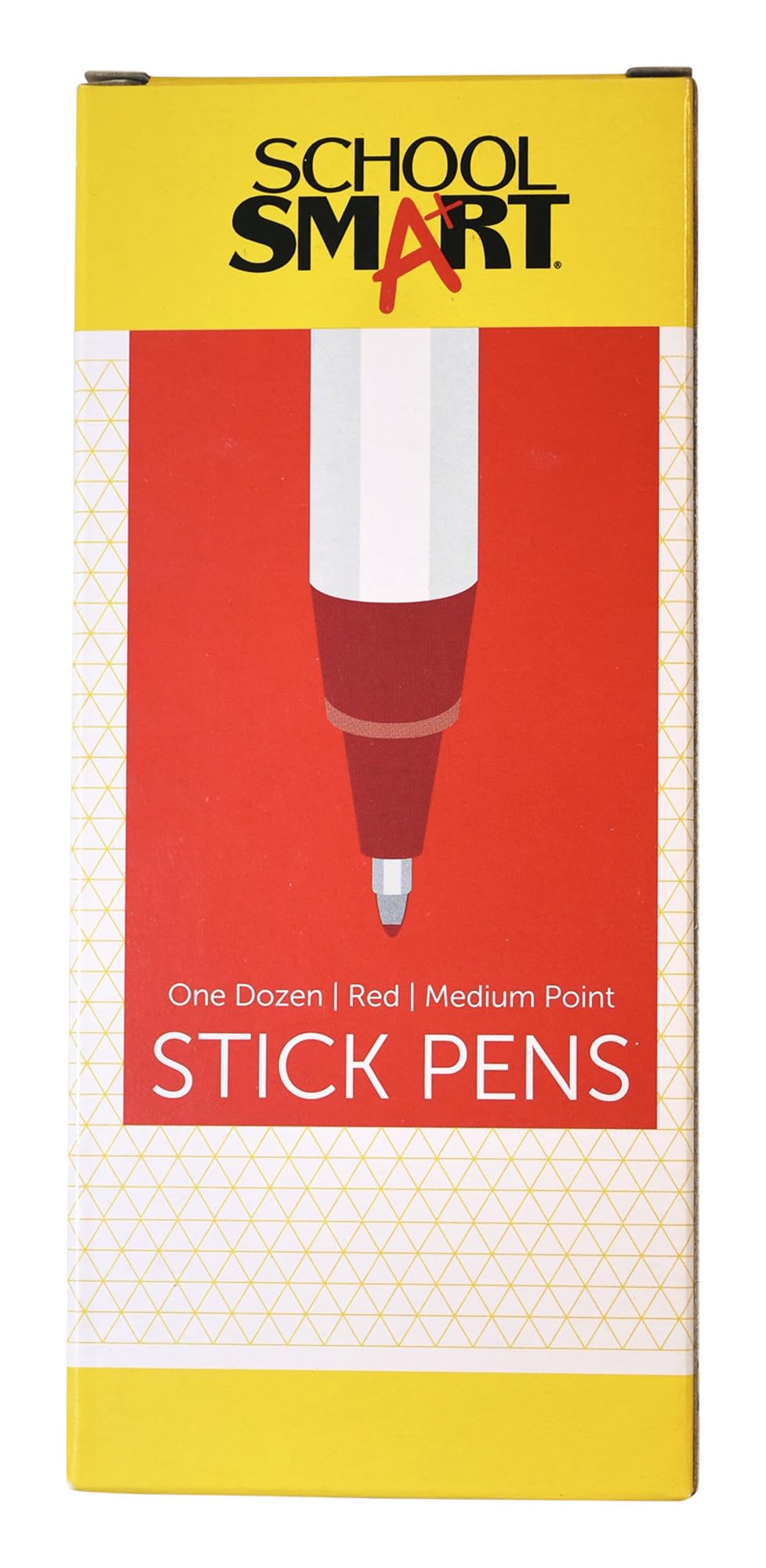School Smart Medium Point Round Stick Pens - 12 Pack, Smooth Writing for Students & Office Use, Perfect for Note Taking, Exams & Daily Writing Tasks