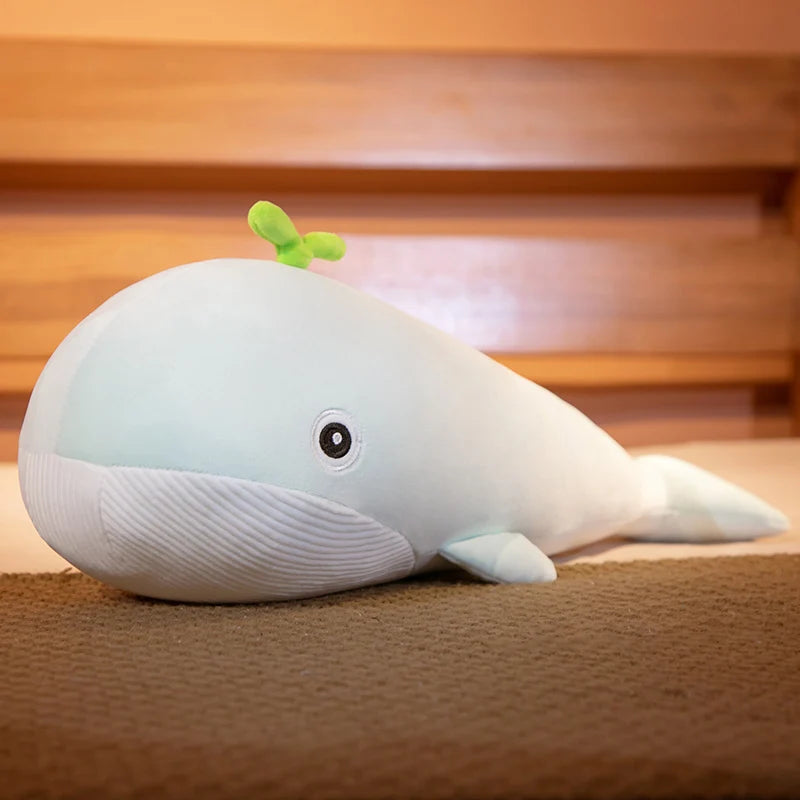 60/120cm Adorable Blue Whale Plush Toy - Soft Stuffed Animal Shark Doll for Kids, Cute Ocean Themed Gift for Girls & Boys | Perfect for Bedroom Decor, Birthday Presents and Christmas Gifts