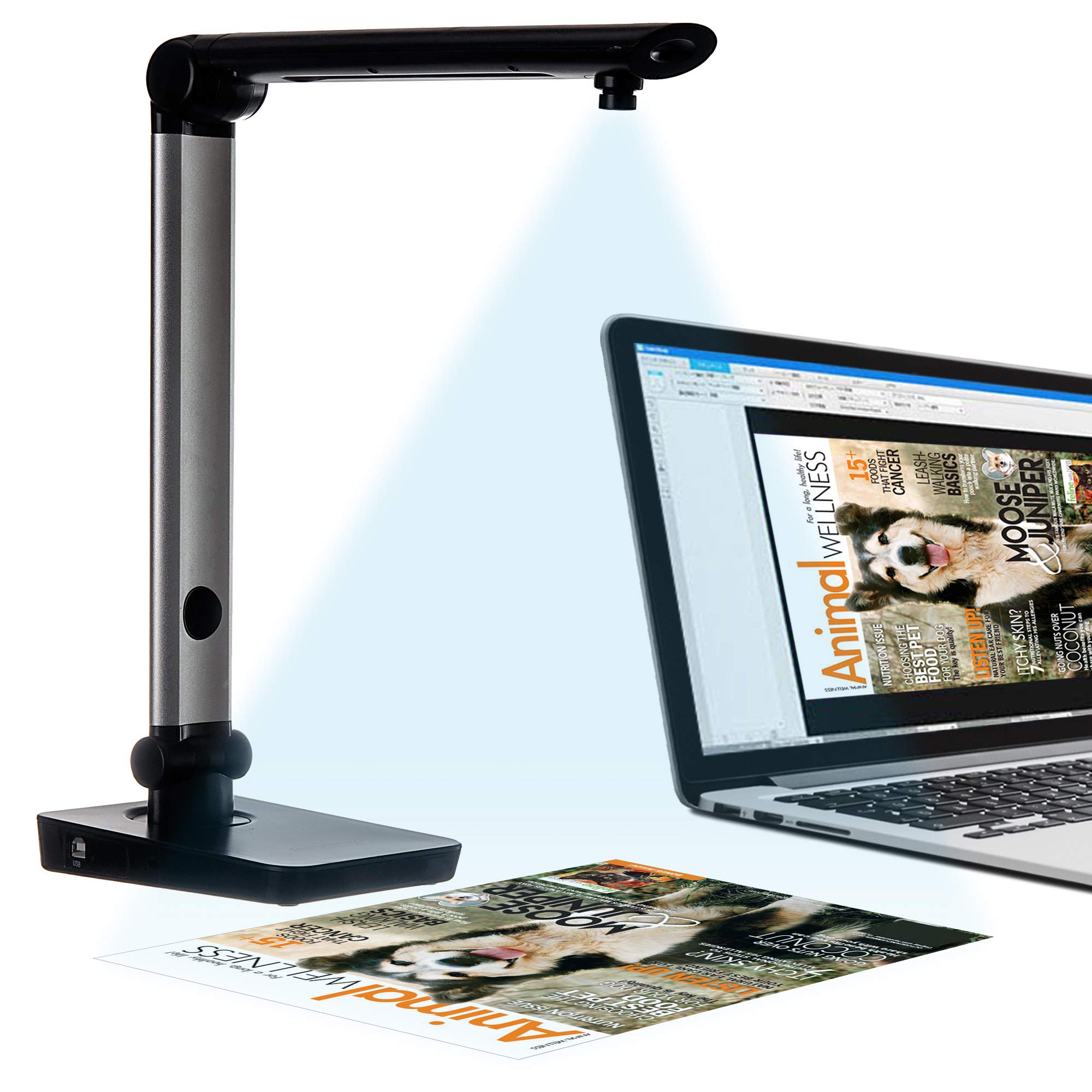 LV-1020 Digital Portable Rotatable USB Document Camera - 360° Adjustable for All Dimensions (Black) | Perfect for Online Teaching, Remote Work & Digitizing Documents