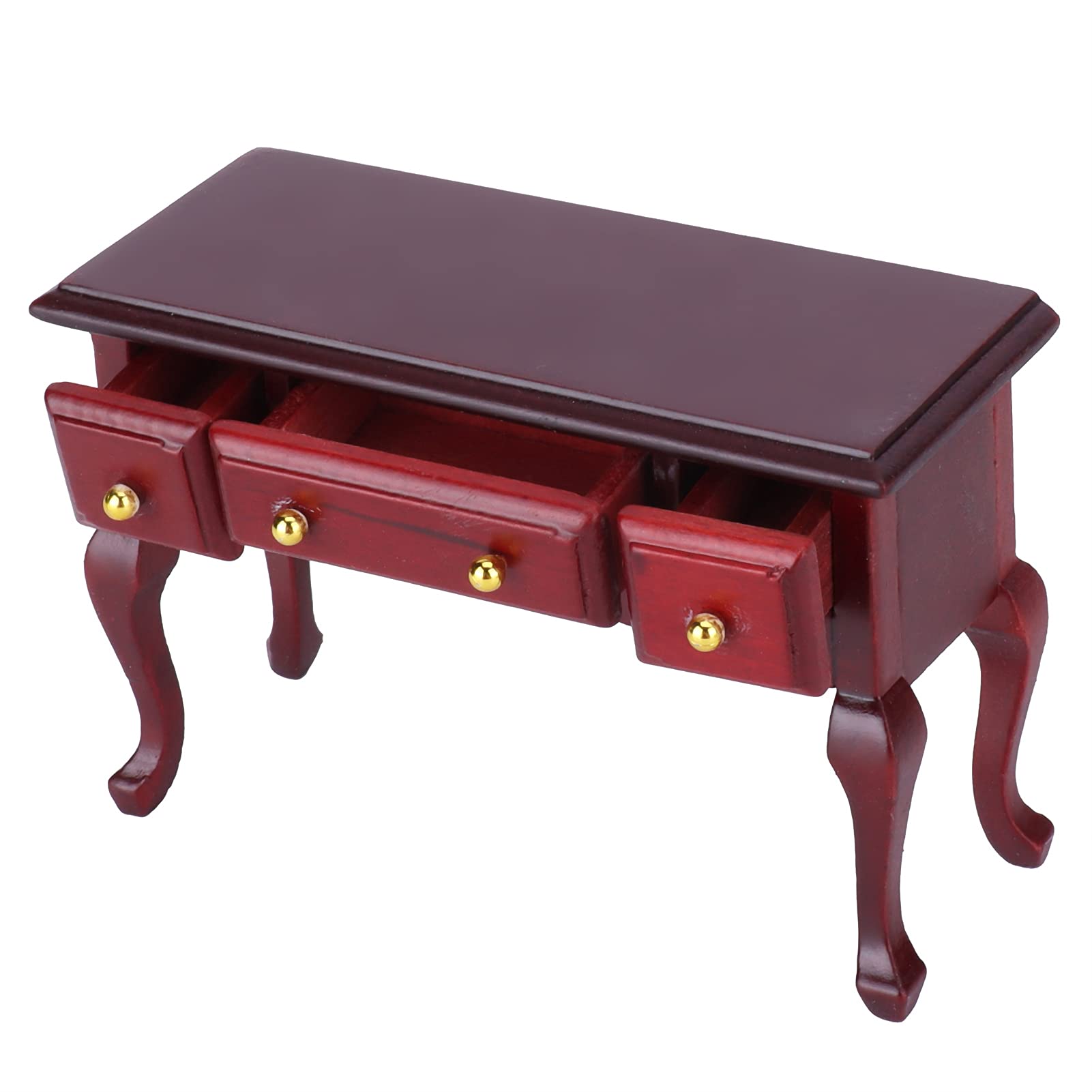 1:12 Miniature Wooden Dollhouse Desk - Retro Writing Table for Dollhouse Decor & Play