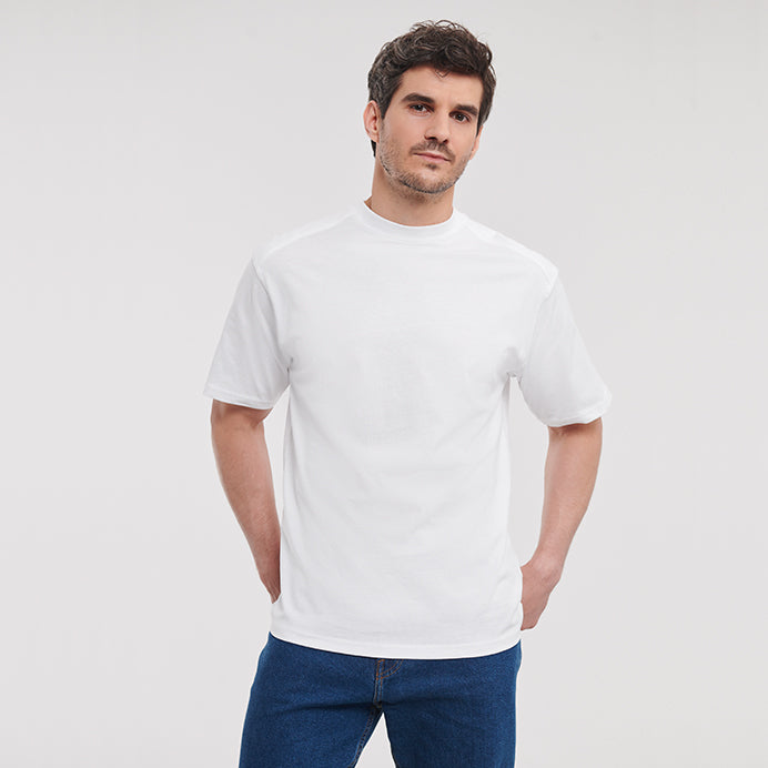 J010M Russell Heavy Duty T-Shirt for Men - Durable Workwear & Casual Comfort - Perfect for Construction, Outdoor Activities & Everyday Wear