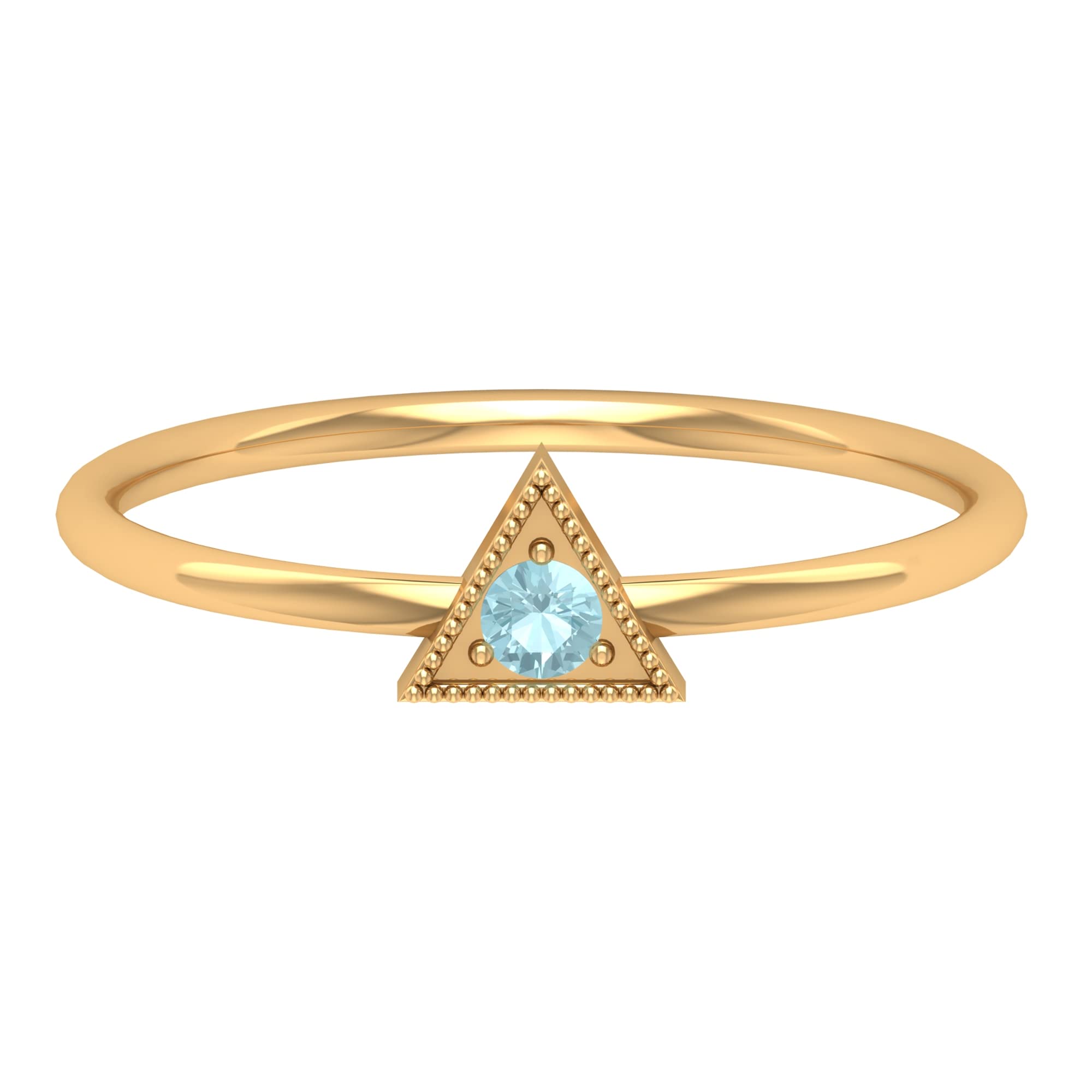 Natural Sky Blue Topaz Ring for Women - 14K Solid Gold December Birthstone Jewelry, Triangle Shape Gemstone Ring | Perfect for Gifts, Anniversaries & Special Occasions