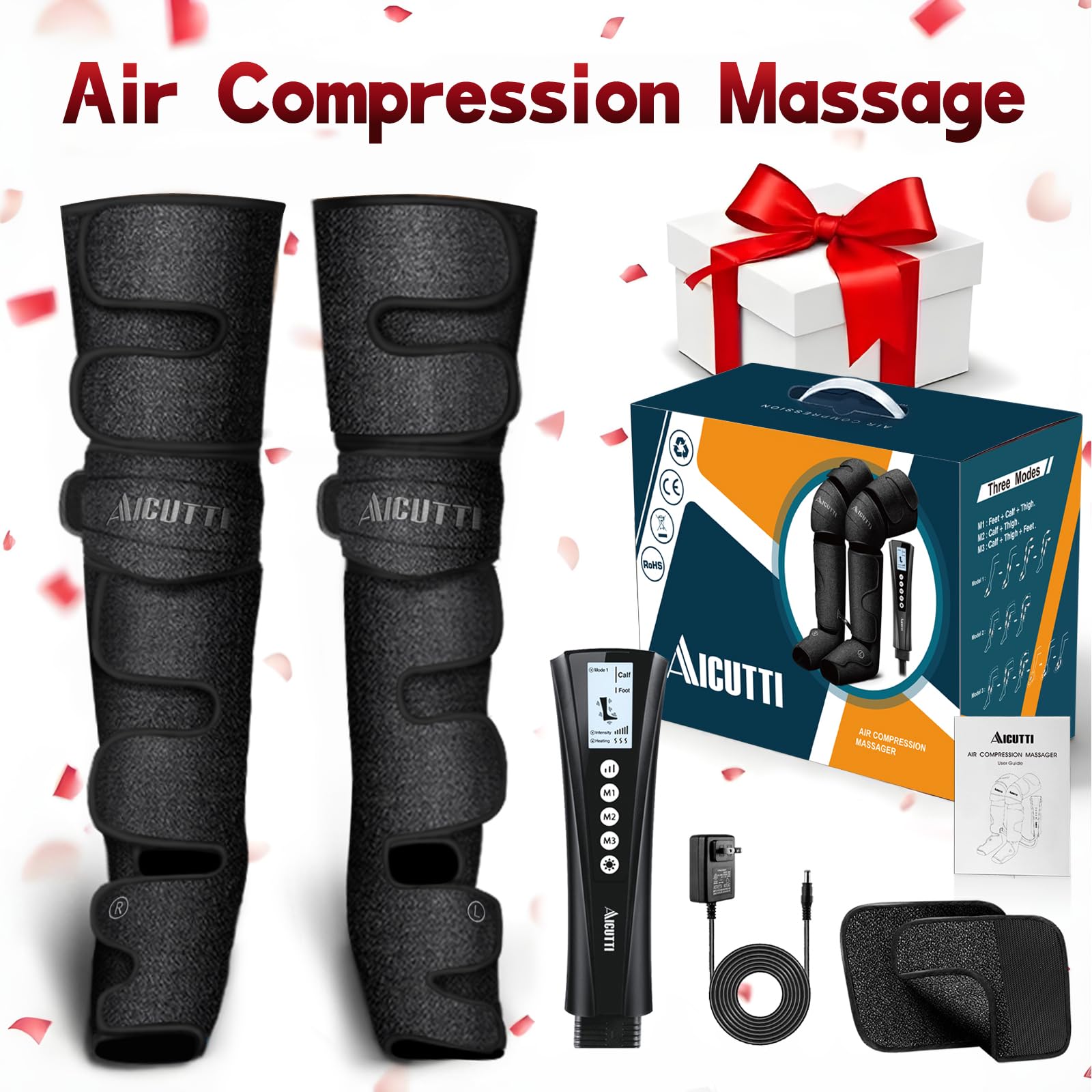 Best Air Compression Foot and Leg Massager with Heat - Perfect Christmas, Birthday, Mother's Day & Father's Day Gift for Women & Men - Relieves Swelling, Edema & Pain - Ideal for Home, Office & Post-Workout Recovery
