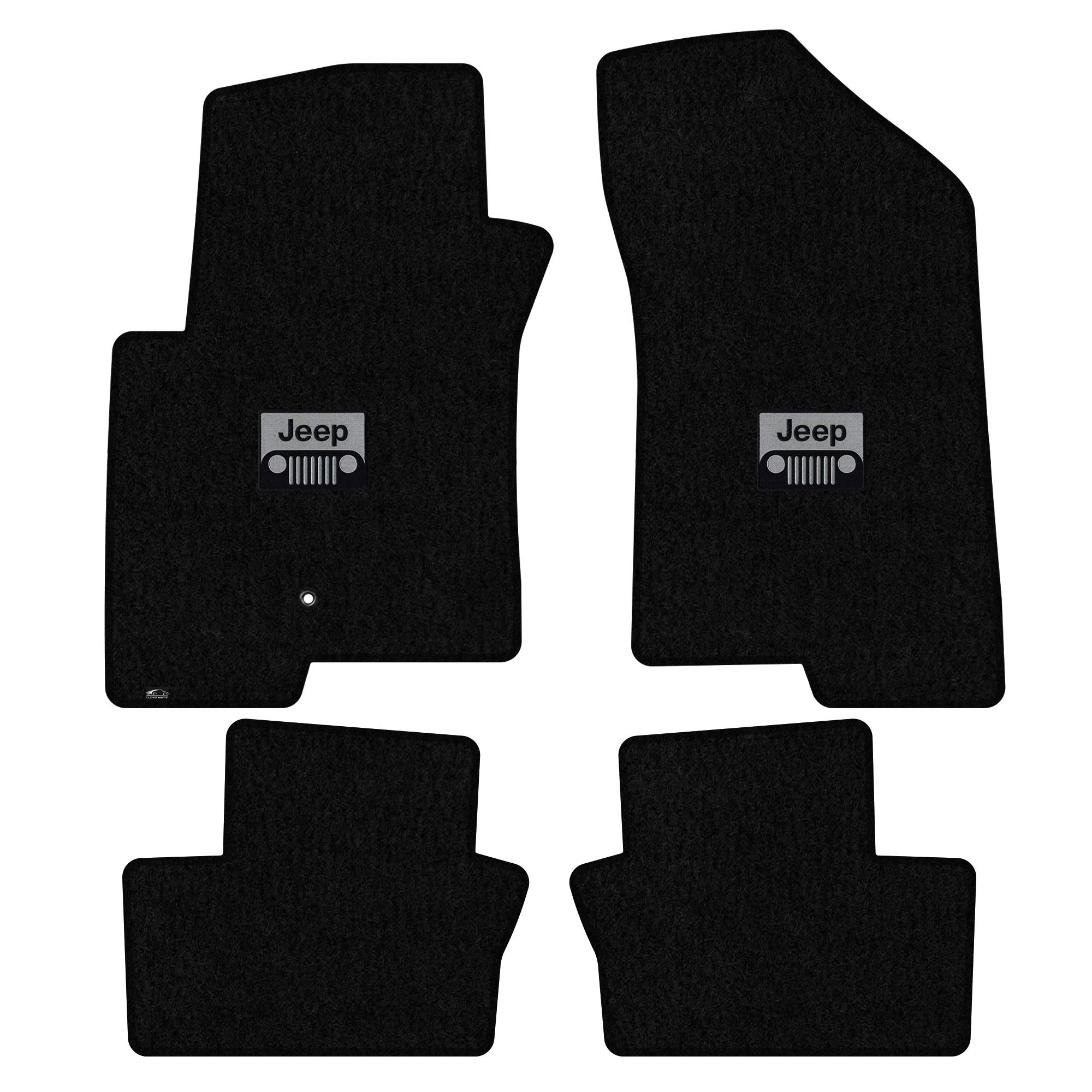 Premium Luxury Custom-Fit Carpeted Floor Mats for Jeep Compass 2009-2011.5 - 4PC Black with 'Grill' Logo | All-Weather Protection & Enhanced Interior Style | Perfect for Daily Commutes, Road Trips & Off-Road Adventures