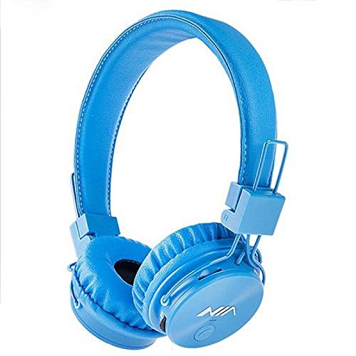 Foldable Wireless Bluetooth Headphones with Microphone, Micro SD/TF Card Slot, FM Radio & 3.5mm Detachable Cable - Stereo Sound for Phone, Tablet, PC, Gaming (Blue) | Perfect for Commuting, Workouts & Travel