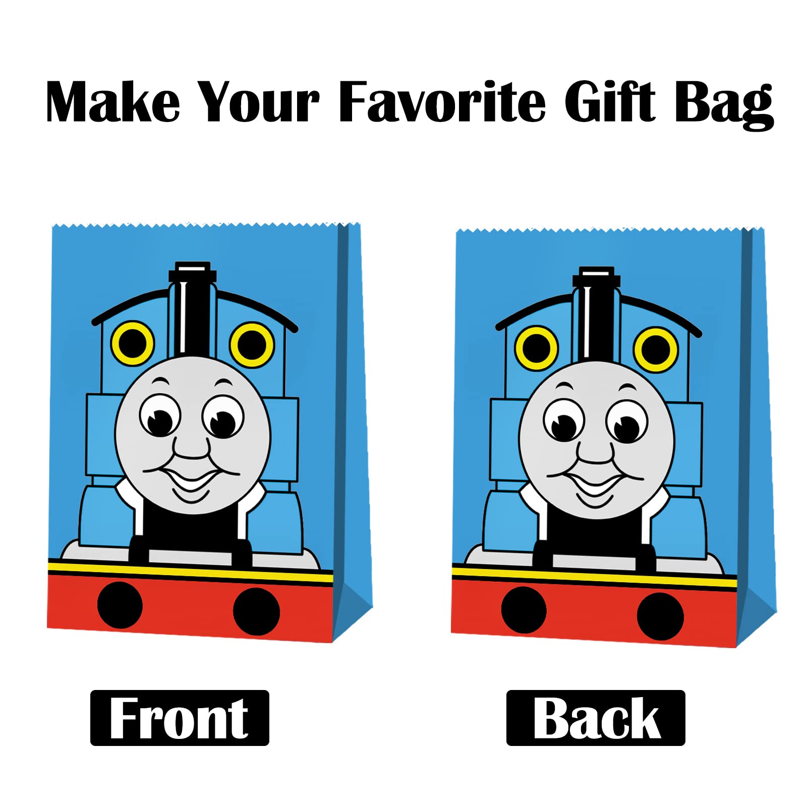 24 PCS Train-Themed Candy Bags for Birthday Parties & Favors - Colorful Treat Bags for Kids' Train Birthday, Baby Shower & School Events
