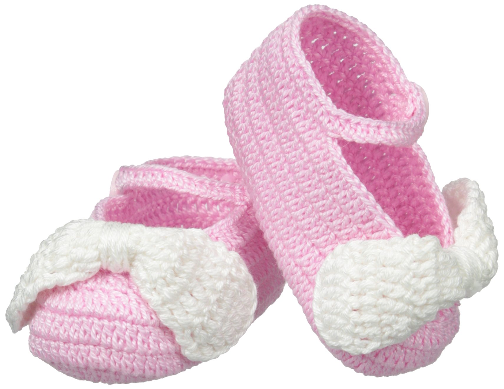 Jefferies Baby Girls' Newborn Mary Jane Bow Crochet Bootie Socks - Soft & Comfortable for Newborns - Perfect for Special Occasions, Photo Shoots & Everyday Wear