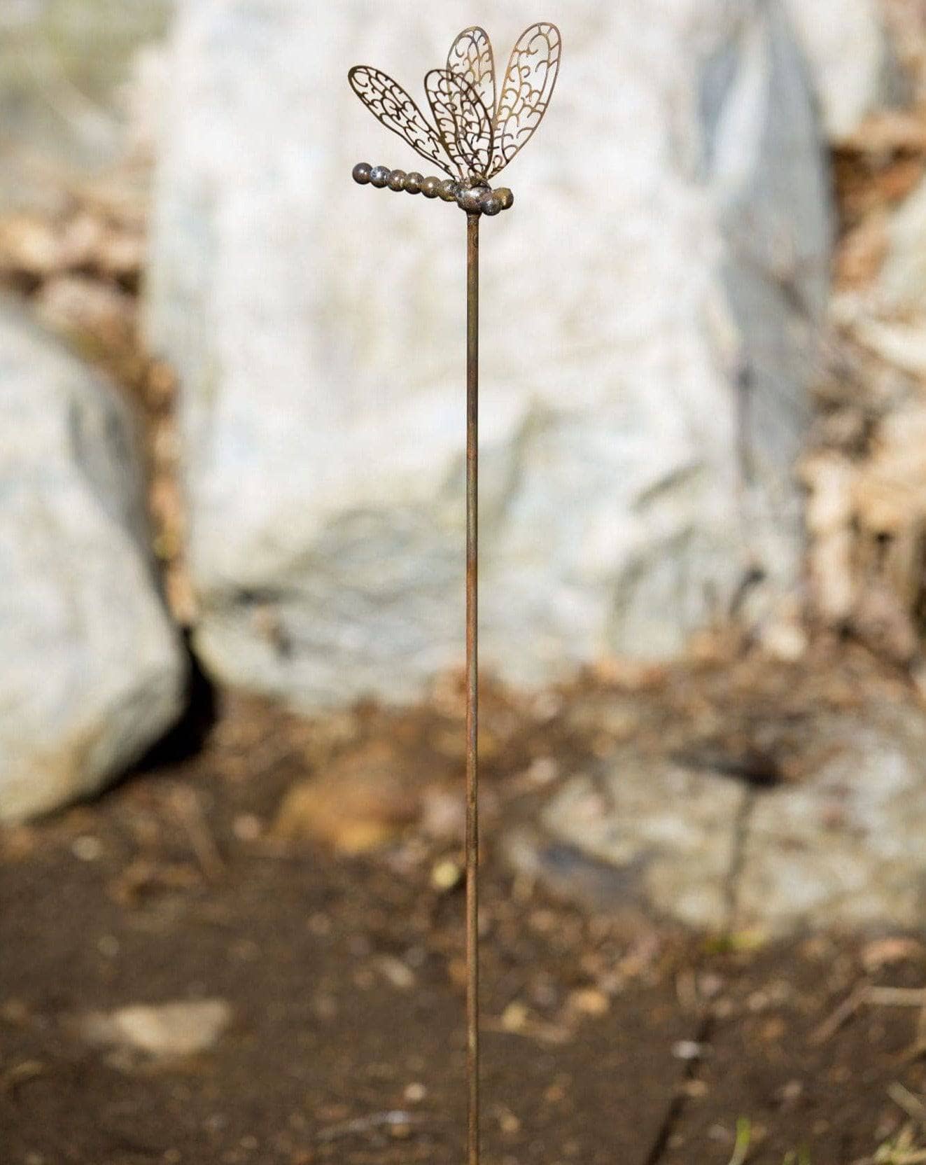 Handcrafted Openwork Dragonfly Garden Stake - Elegant Metal Yard Decor for Outdoor Flower Beds, Patio & Lawn Landscaping