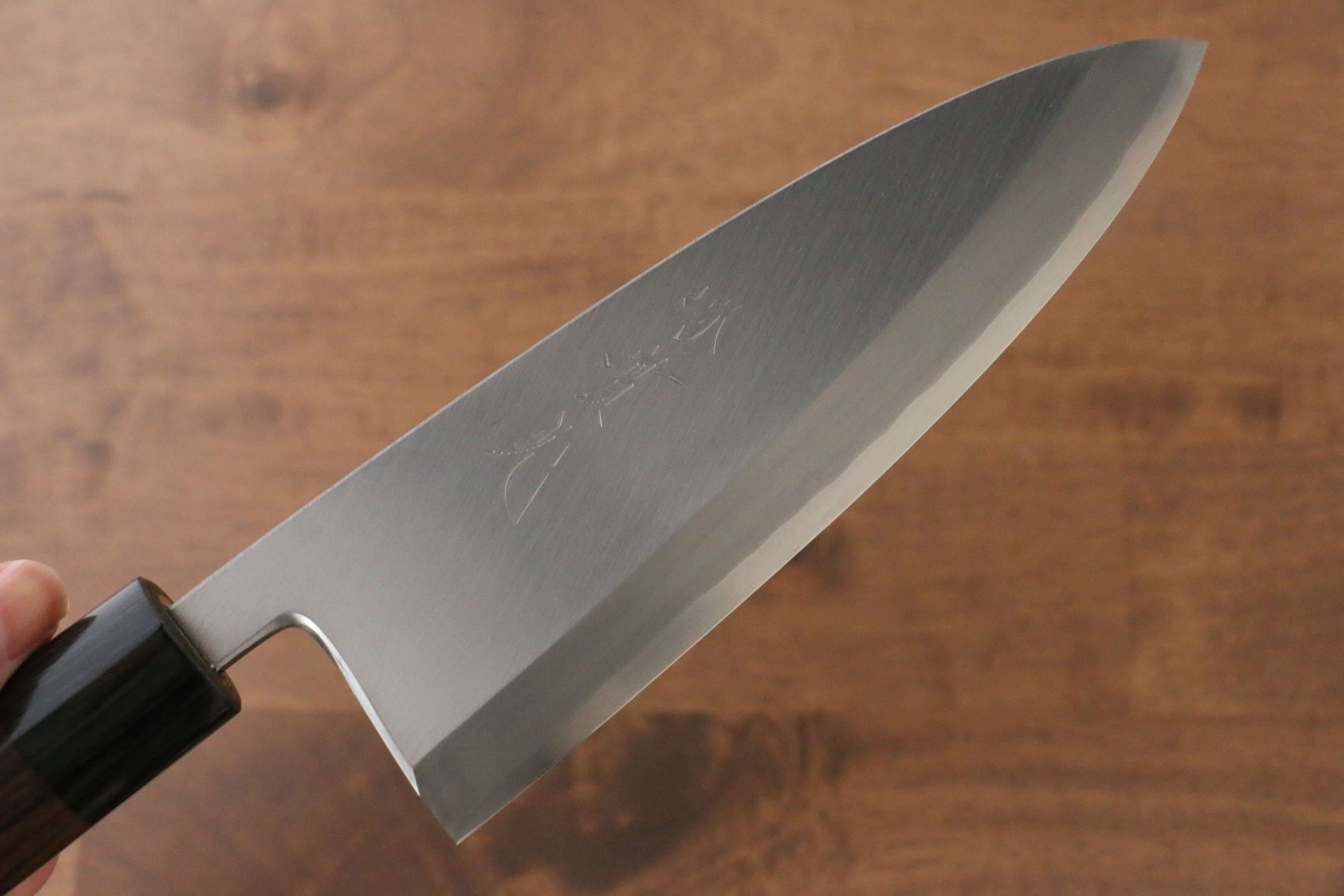 Premium Jikko Silver Steel No.3 Deba Knife 165mm - Japanese Professional Chef Knife with Shitan Handle - Perfect for Sushi, Fish Filleting & Japanese Cuisine Preparation