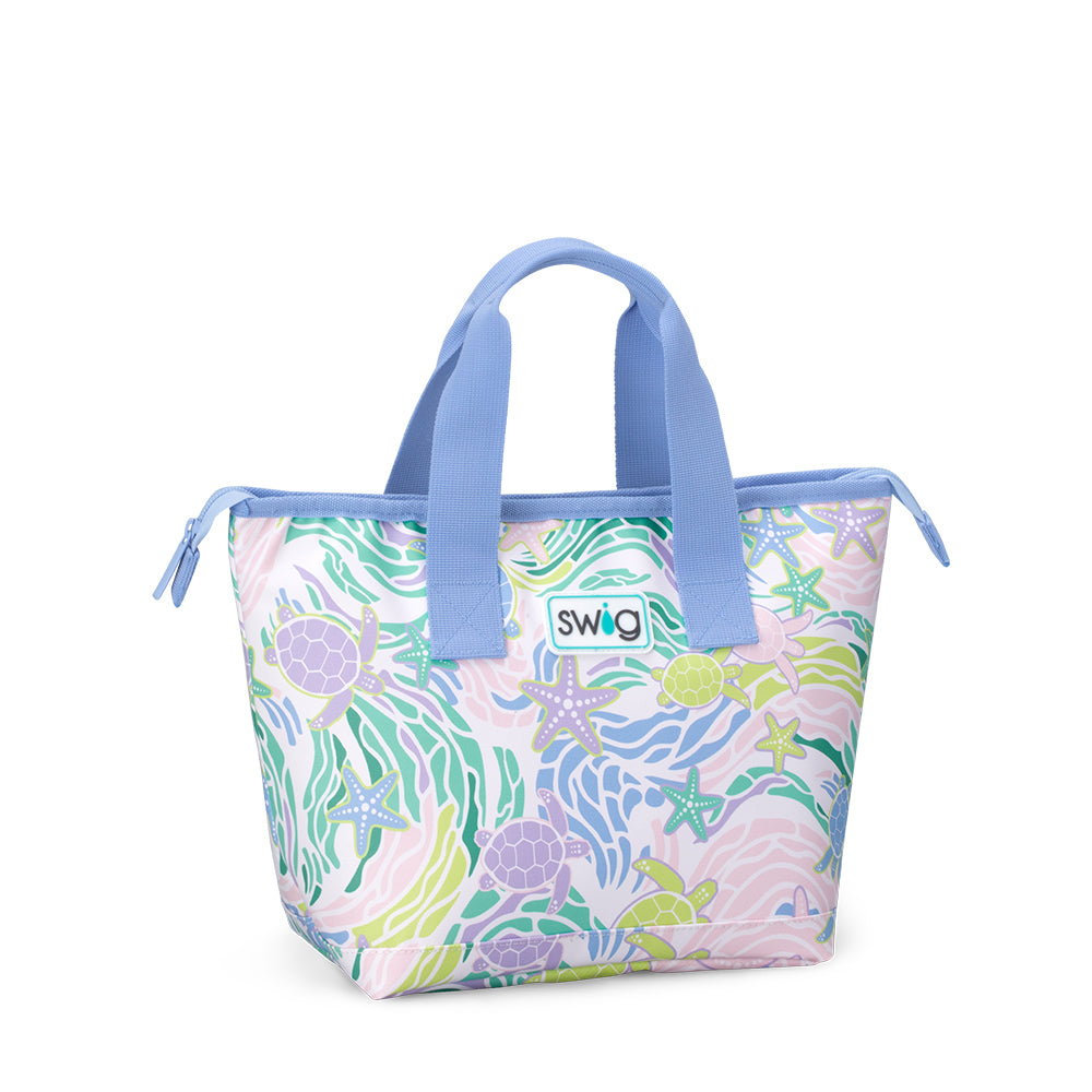 Sea Swirl Insulated Lunch Bag - Leakproof & Reusable Cooler Lunch Box for Work, School, or Picnics - BPA-Free Food Container with Adjustable Strap