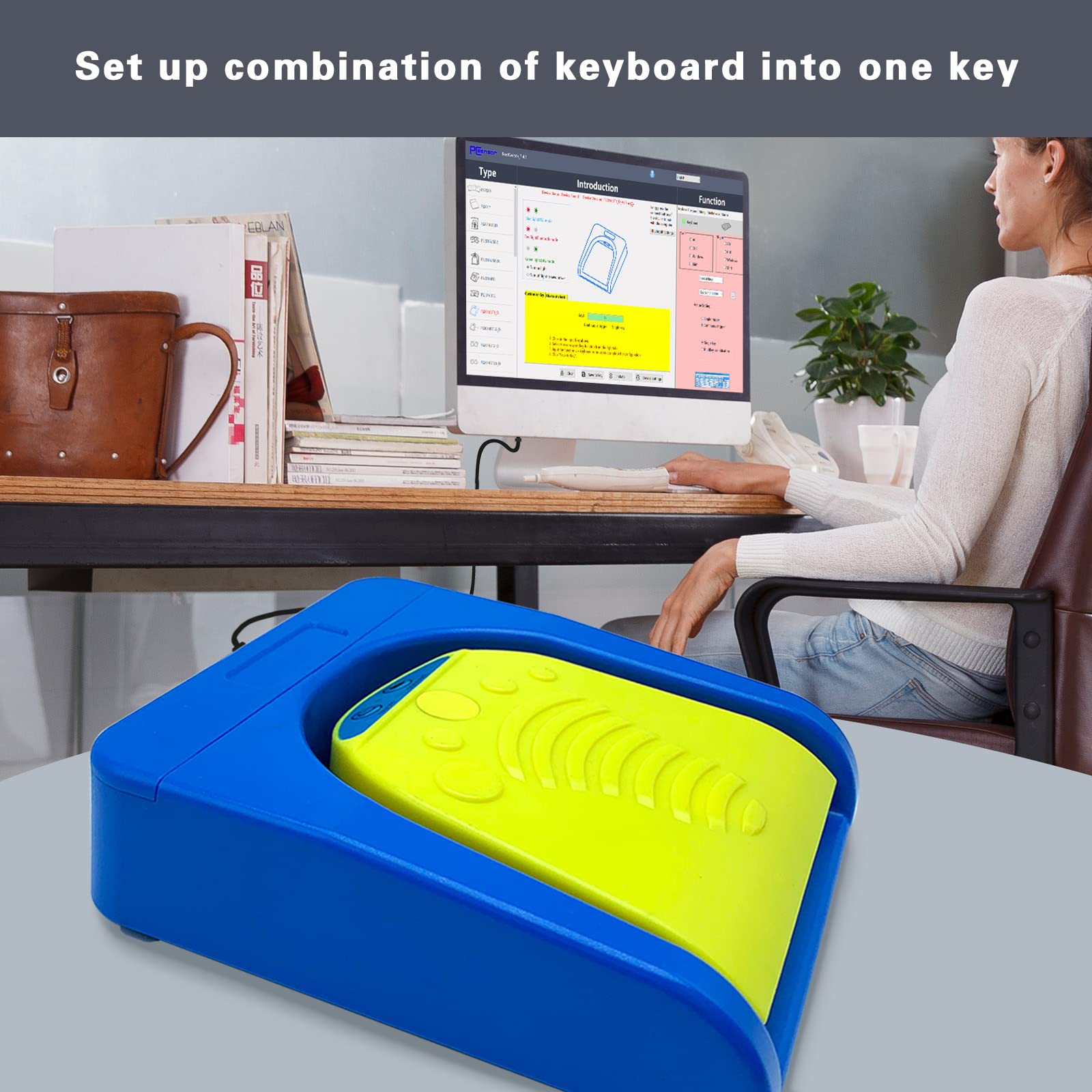Wireless Programmable Foot Pedal Keyboard & Mouse Shortcut Switch - Hot Key Controller for PC, Laptop, Tablet & Video Gaming - Perfect for Streamers, Video Editors & Gamers