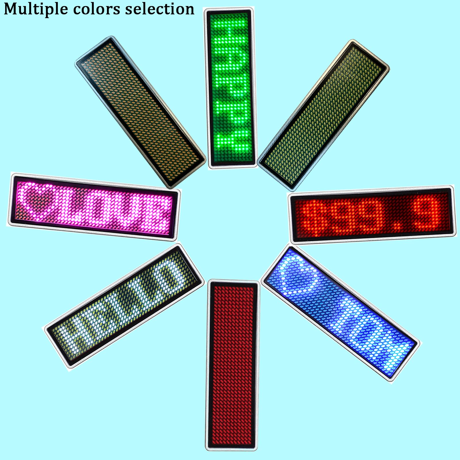 LED Scrolling Name Badge - Customizable Light Up Name Tag with Message Board (Pink) - Perfect for Conferences, Events, and Professional Networking