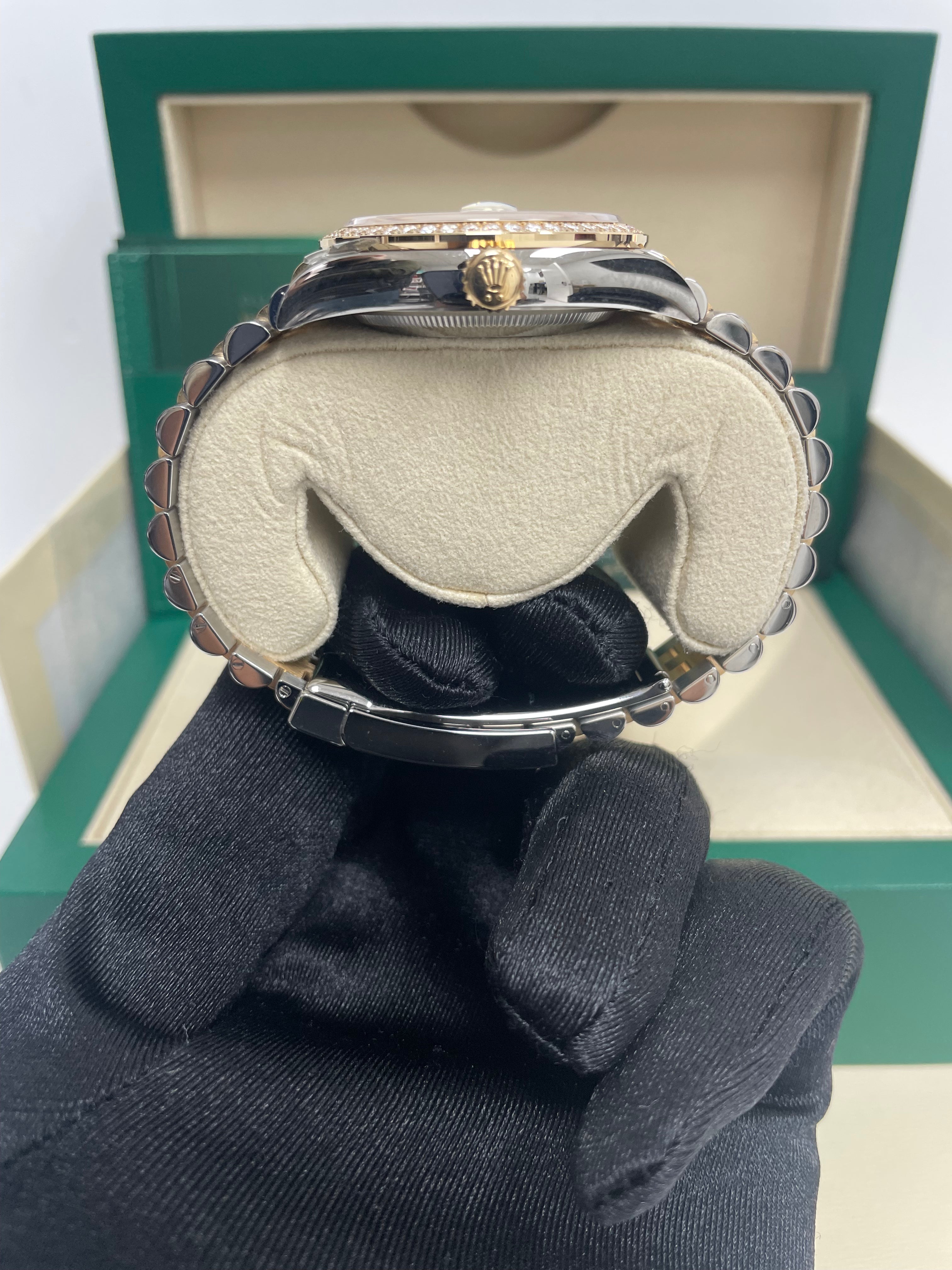 Rolex Datejust 36 Rolesor Watch - Yellow Diamond Bezel & White Mother of Pearl Dial - Jubilee Bracelet Ref.126283RBR - Luxury Dress Watch for Men, Perfect for Weddings & Formal Events