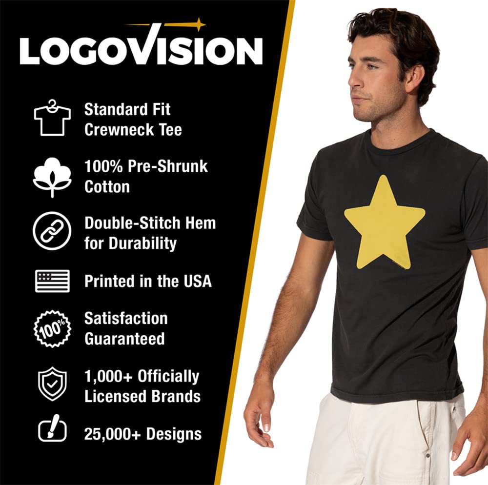 Official Steven Universe Greg Star T-Shirt for Men - Short Sleeve Cotton Tee - Perfect for Cosplay, Comic Con & Anime Fan Gift