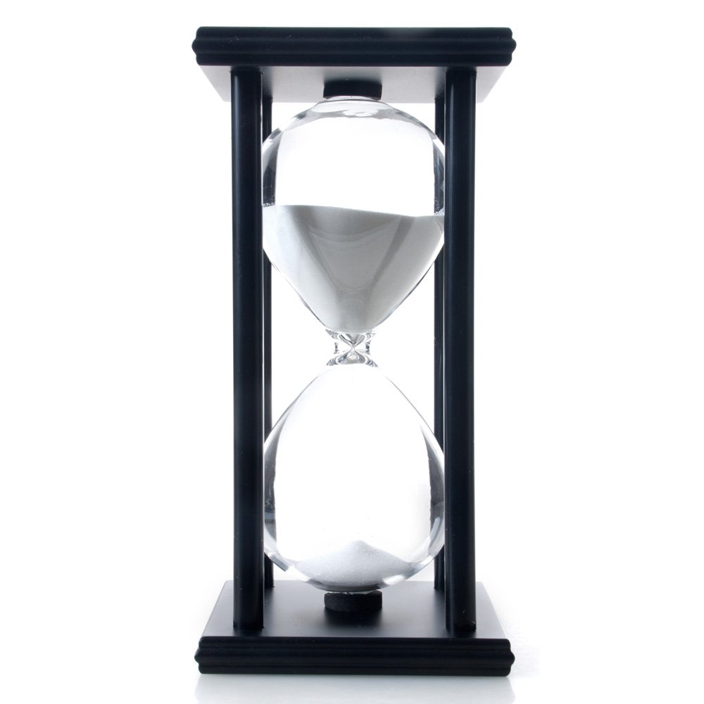 Bellaware 45-Minute Hourglass Sand Timer - White Wooden Sand Clock for Kitchen, Classroom, Yoga & Meditation