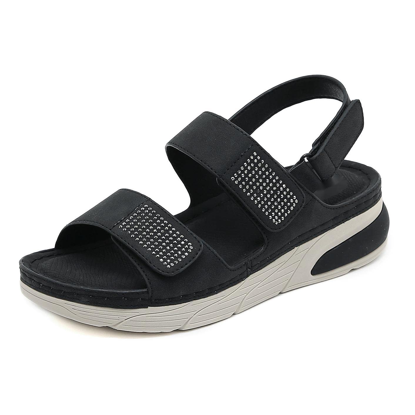 Touchmosees Women's Ankle Strap Hiking Sandals - Breathable Comfortable Walking Sandals for Outdoor, Beach & Summer Activities | Lightweight Athletic Sandals for Travel, Camping & Water Sports
