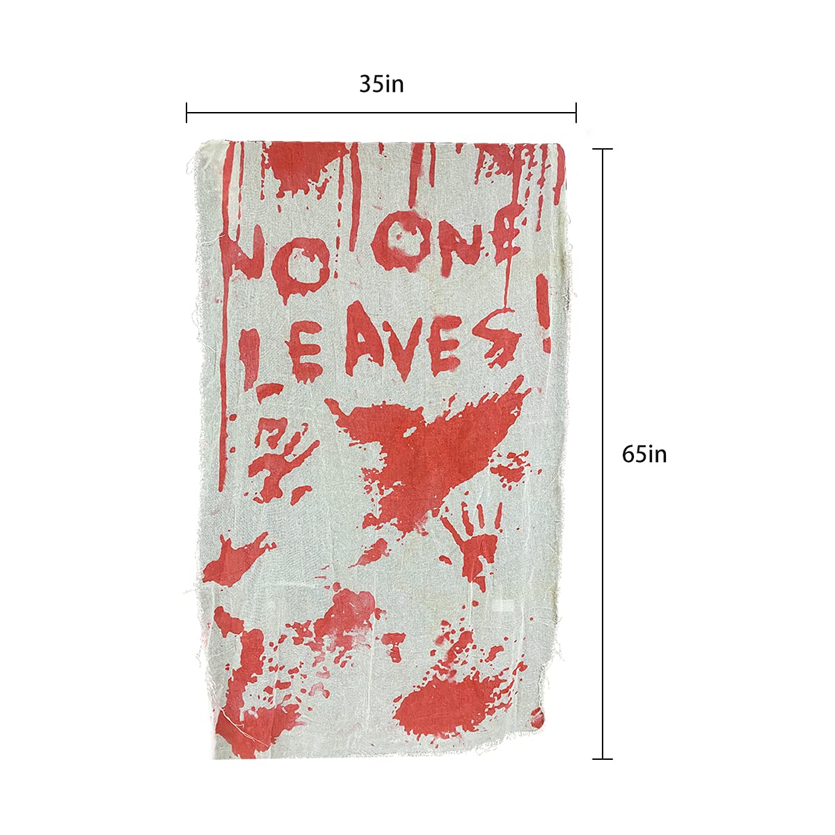 35 x 65 Inch Halloween Bloody Creepy Fabric Door Curtain - Scary Haunted House Decor for Halloween Party, Window & Entryway - Perfect for Spooky Home, Yard & Indoor Halloween Decorations
