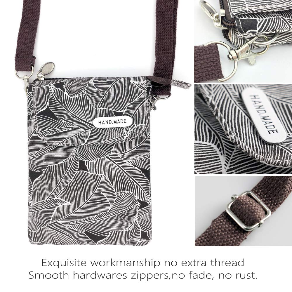 Stylish Canvas Crossbody Phone Purse Wallet for Women & Teen Girls - Roomy & Lightweight with Adjustable Shoulder Strap - Perfect for Travel, Shopping & Everyday Use