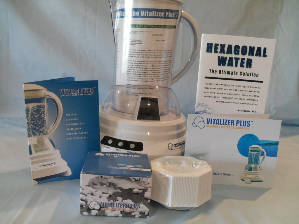 Hexagonal Oxygen Water Maker with Mineral Cube - Alkaline Water Generator for Health & Hydration - Perfect for Home, Office & Travel Use
