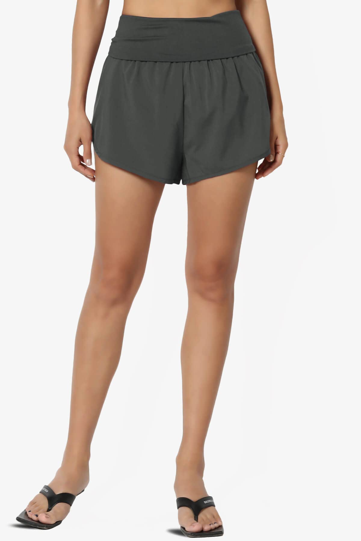 TheMogan Women's High Waist Running Shorts - Lightweight Gym Workout Shorts with Inner Liner for Yoga, Jogging & Athletic Activities