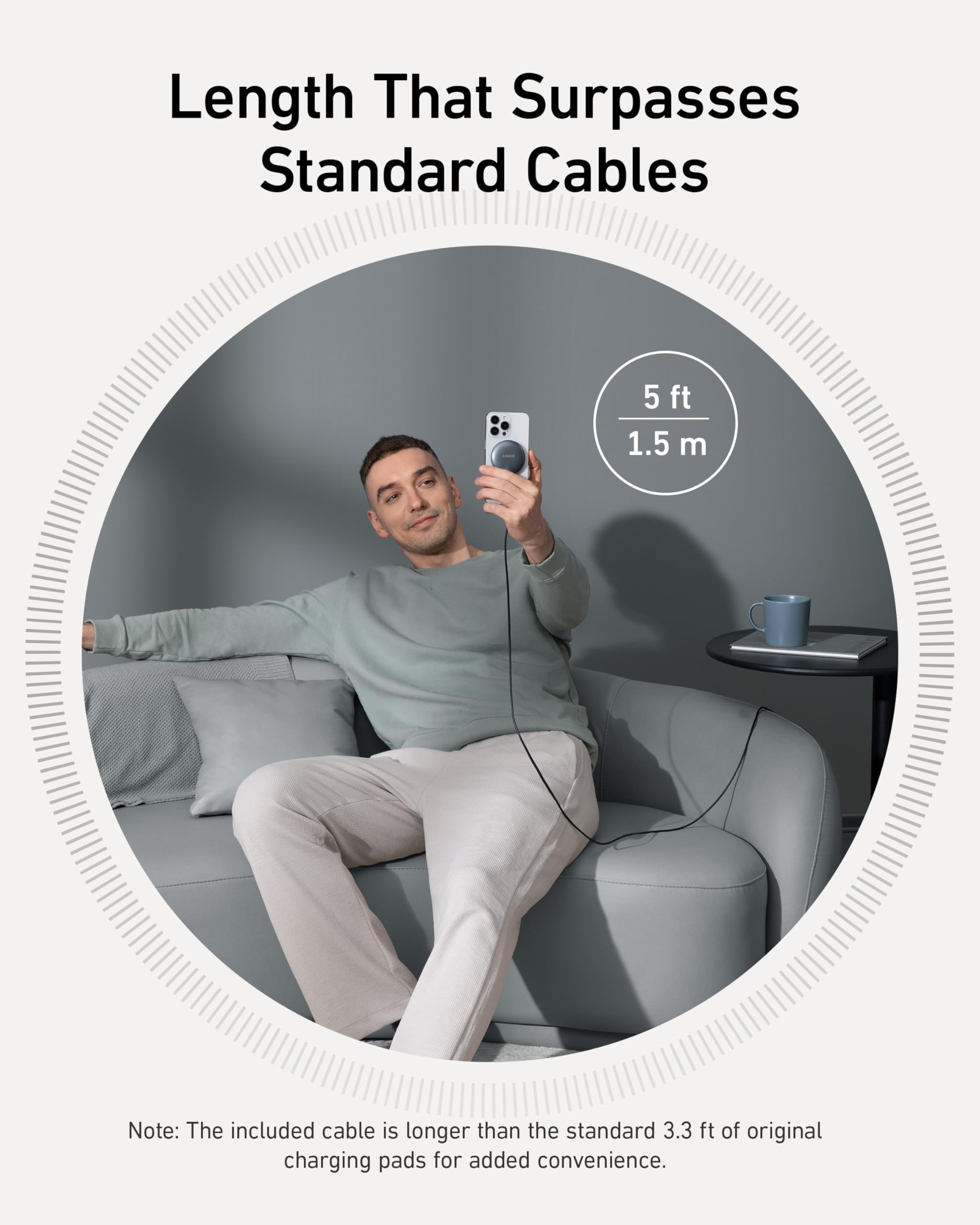 Anker MagGo Qi2 Certified 15W Wireless Charging Pad - Magnetic MagSafe Charger Compatible with iPhone 16/16 Plus/16 Pro/16 Pro Max/15/14/13/12 Series (Includes USB-C Cable) - Perfect for Home, Office & Travel Charging