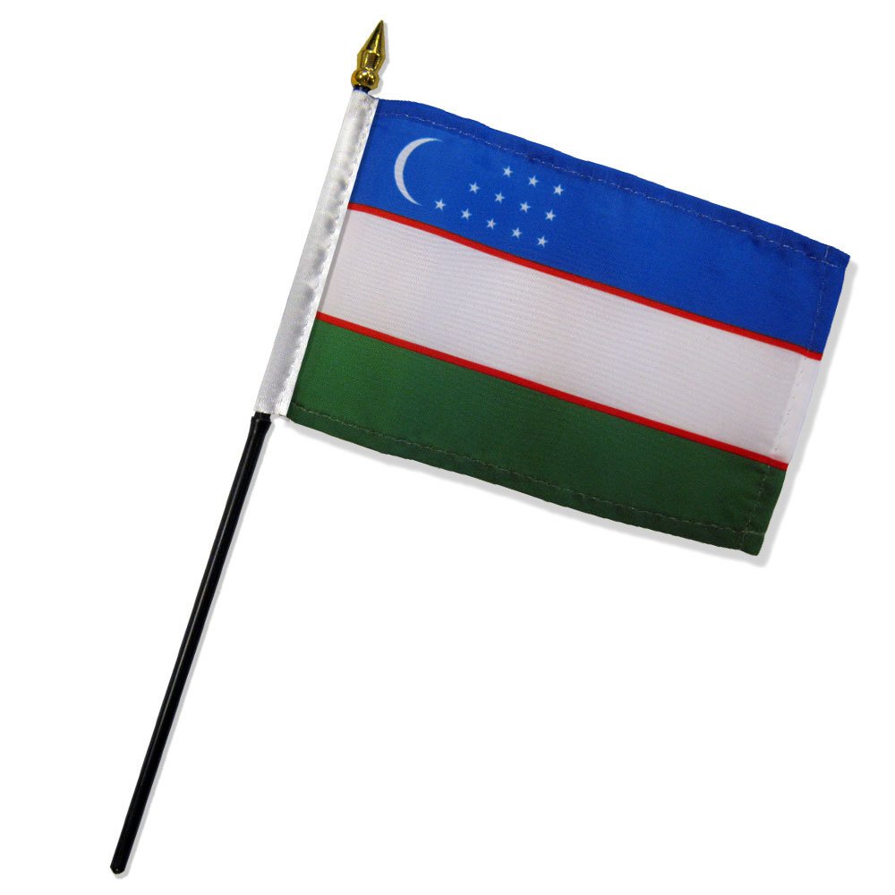 4x6 Inch Uzbekistan Miniature Desk Flag - Small Stick Flag for Office Decor, Collectibles, and International Events | Perfect for World Cup, Olympics, and Cultural Displays