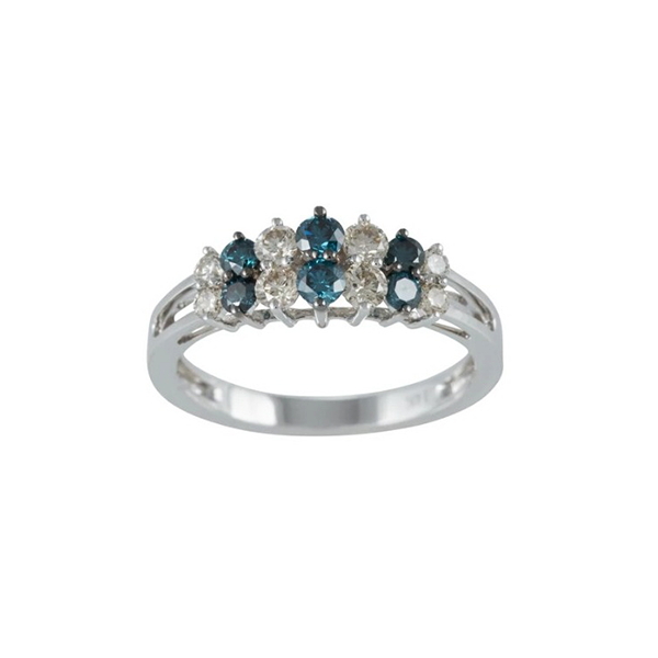 14K White Gold Blue Diamond Ring for Women - Elegant Solitaire Engagement & Wedding Band - Perfect for Proposals, Anniversaries, and Special Occasions