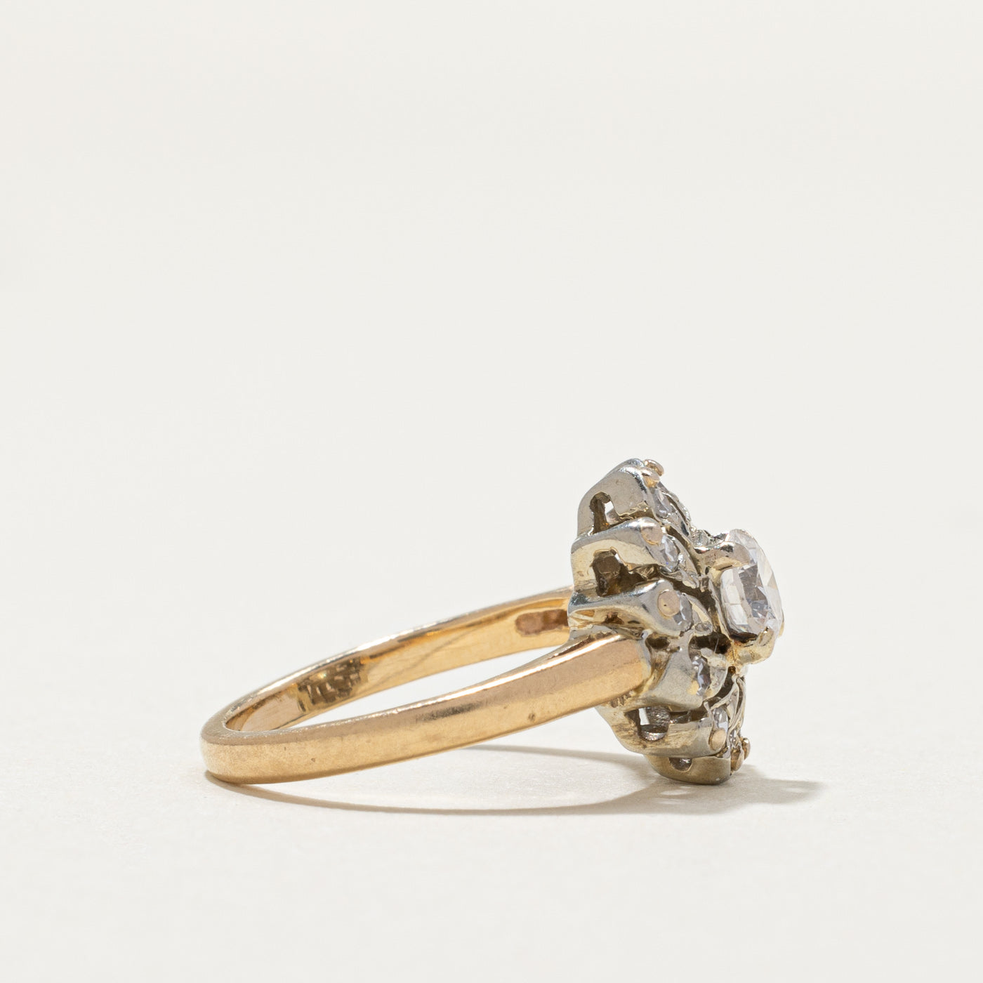 0.46ctw Pinwheel Halo Diamond Engagement Ring for Women - Size 3 | Elegant Wedding Band, Anniversary Gift & Proposal Jewelry for Her | Perfect for Valentine's Day, Christmas & Special Occasions